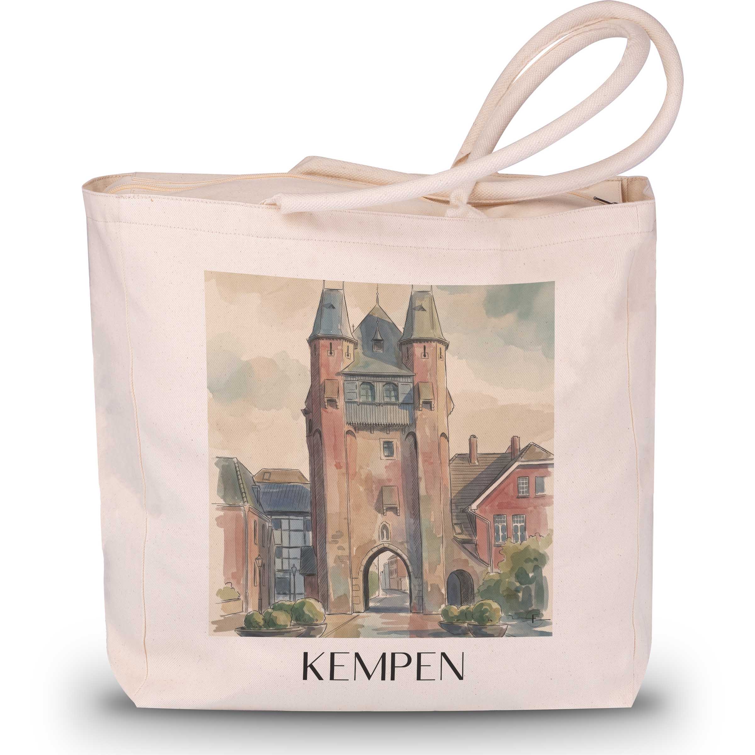 Kempen Shopping Tasche - Niederrhein - Deutschland Tote Bag - Einkaufstasche im Aquarell Stil - favplace