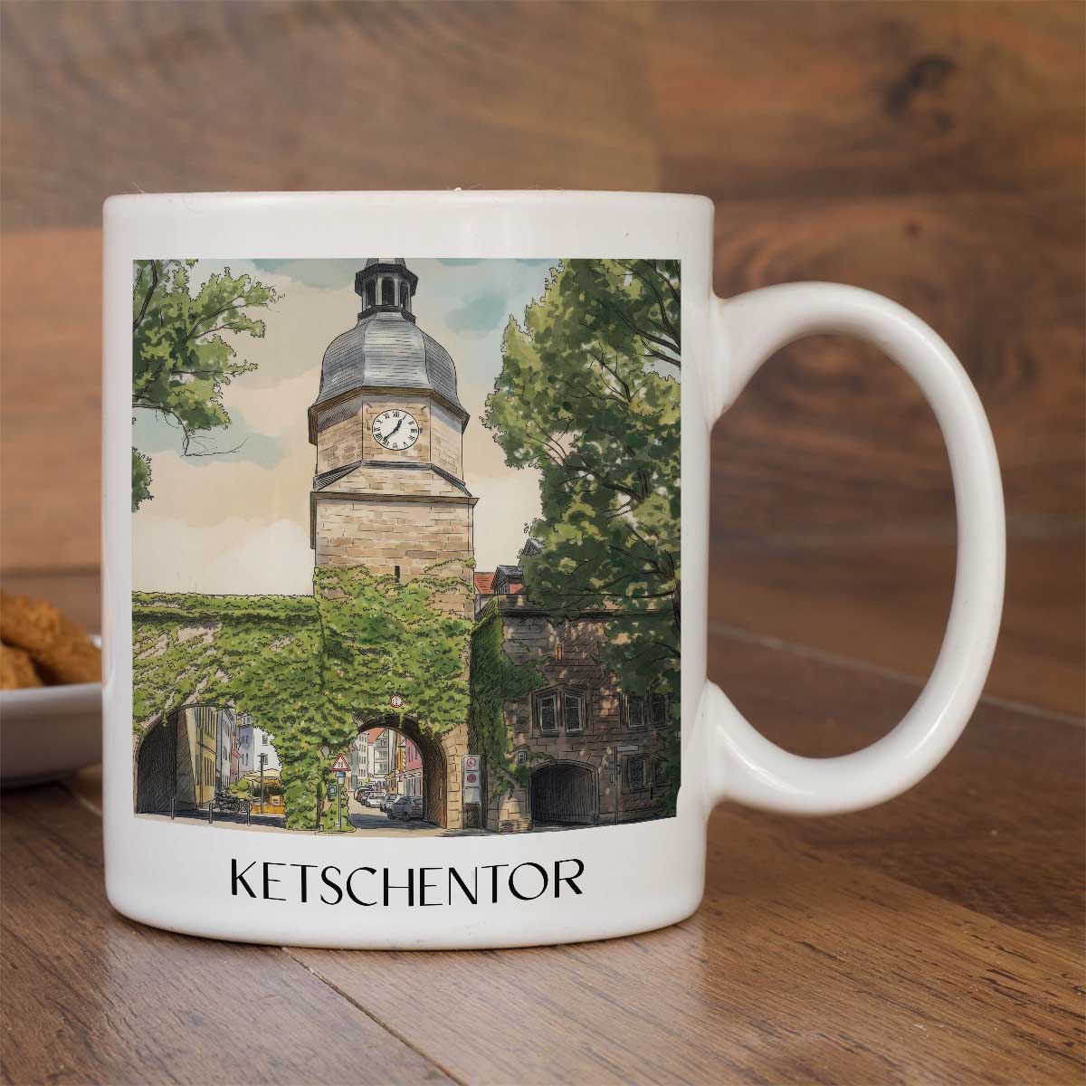 ketschentor-coburg-deutschland-kaffeebecher-aquarell