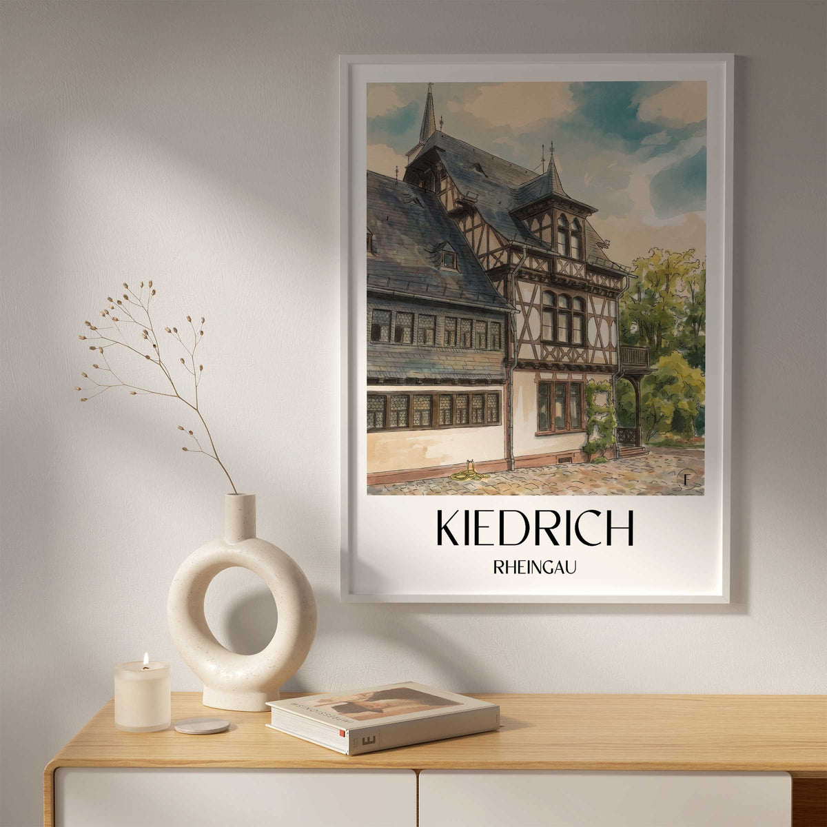 kiedrich-rheingau-deutschland-poster-aquarell