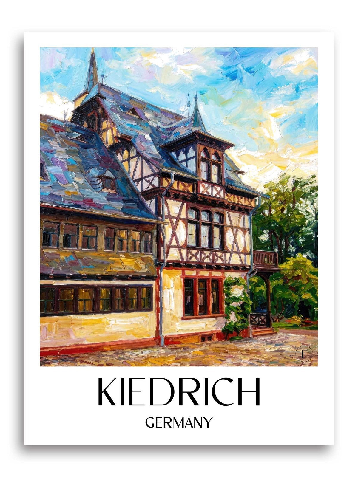 Kiedrich Poster - Rheingau - Deutschland Kunstdruck - Ölgemälde von A4 bis A1 - favplace