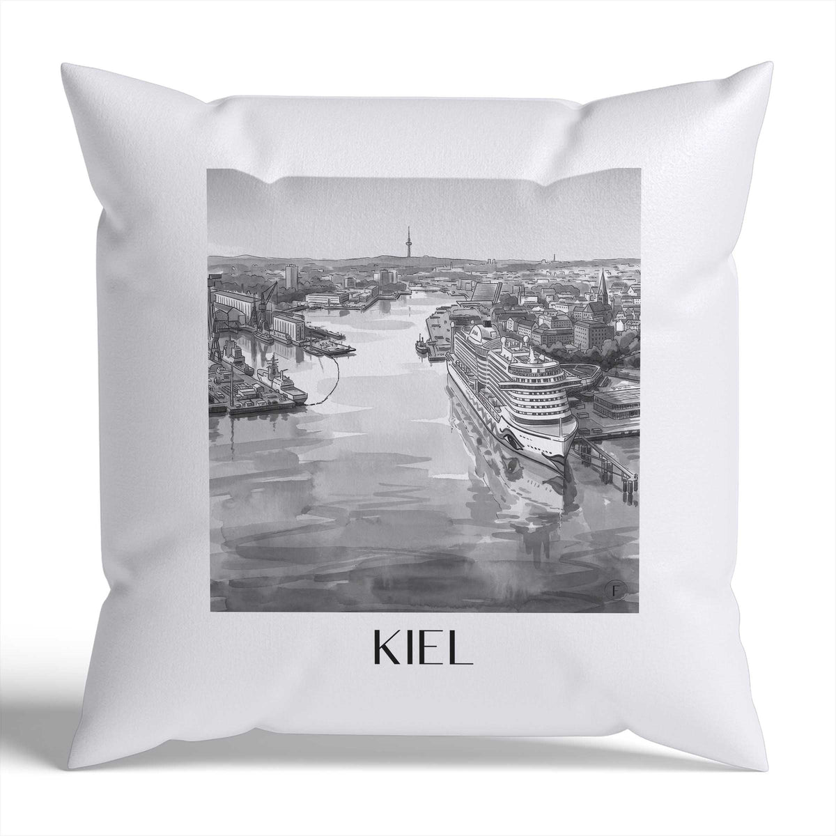 kiel-schleswig-holstein-deutschland-kissenbezug-aquarell-schwarz-weiss