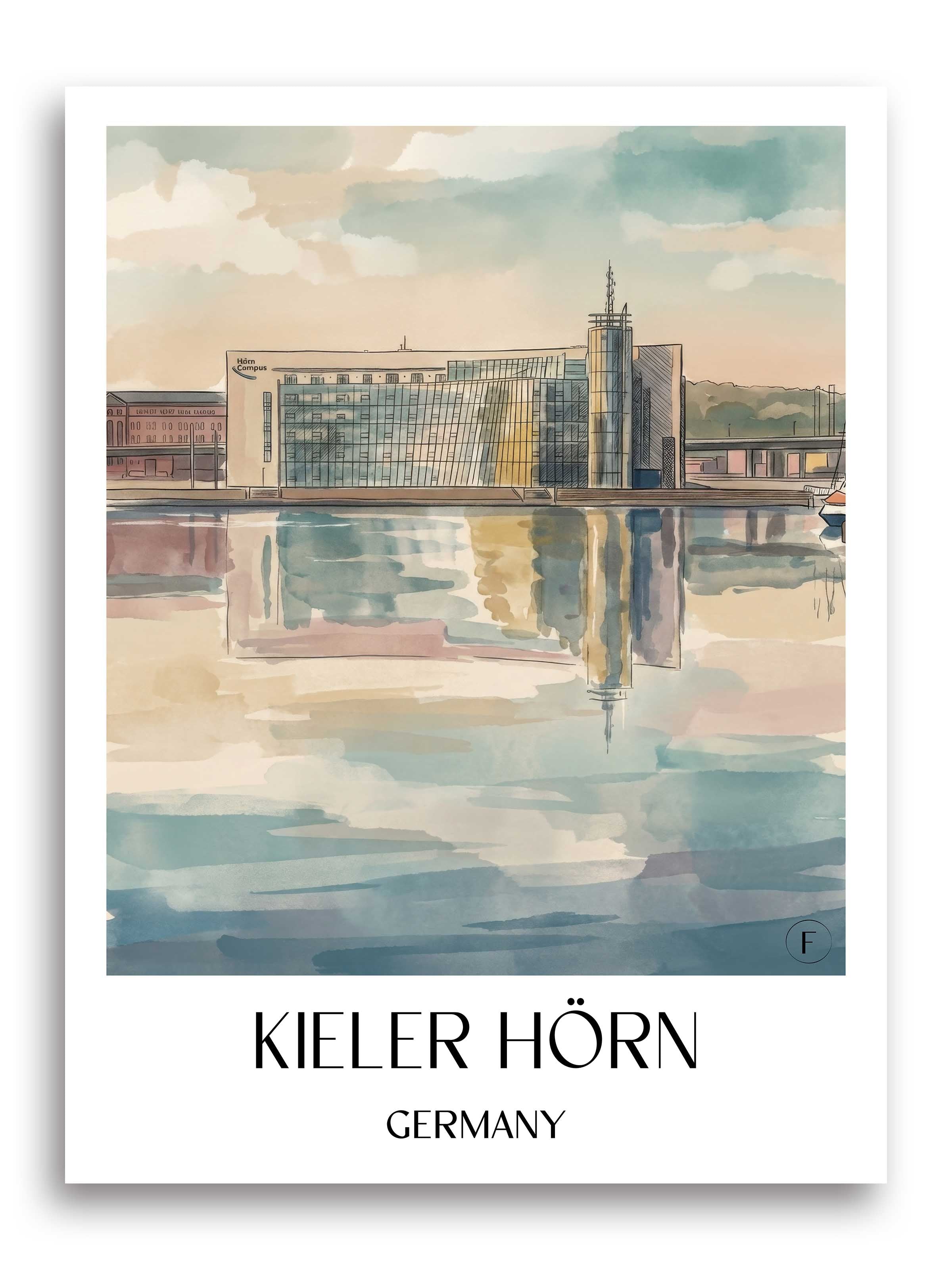 Kieler Hörn Poster - Schleswig-Holstein - Deutschland Kunstdruck - Aquarell von A4 bis A1 - favplace