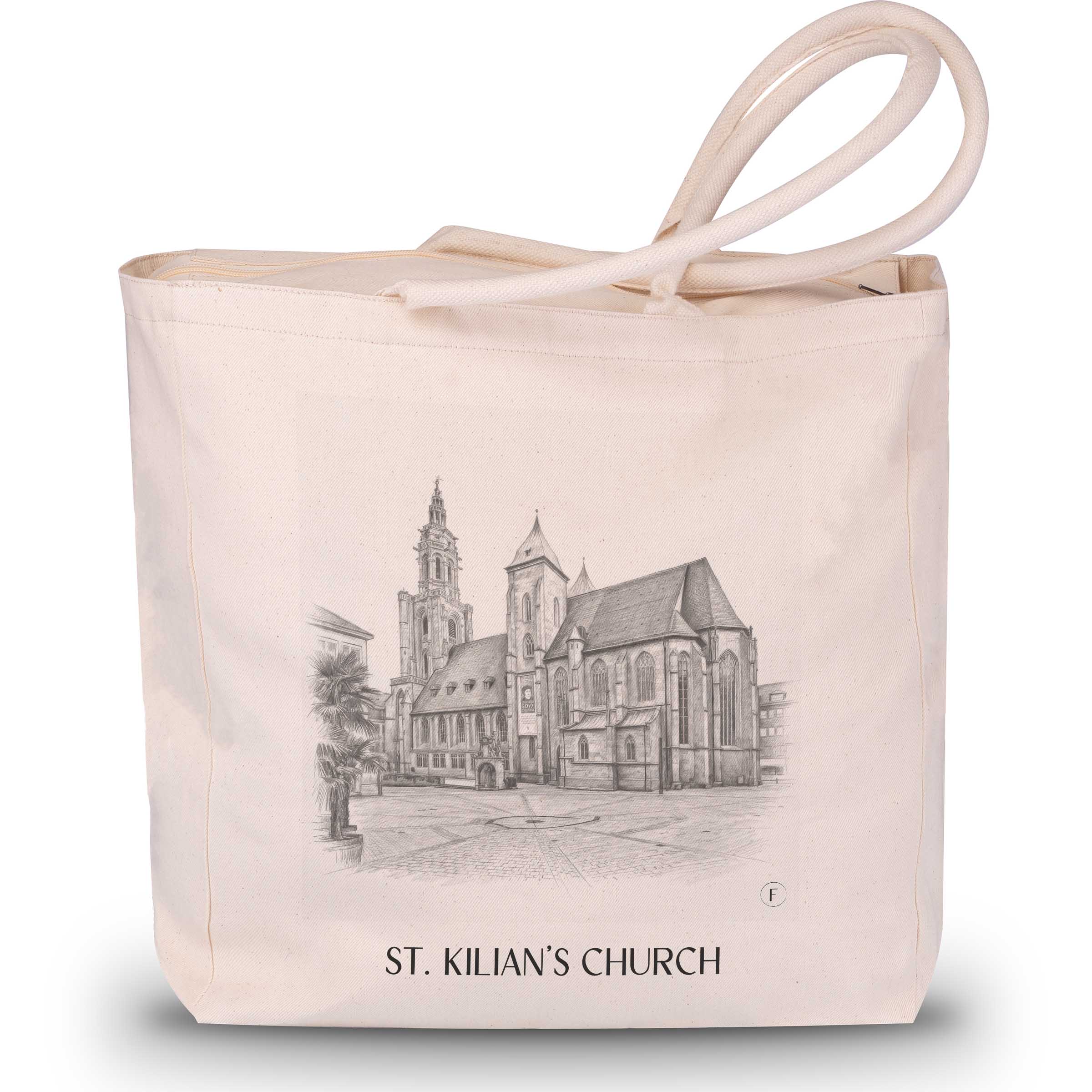 Kilianskirche Shopping Tasche - Heilbronn - Deutschland Tote Bag - Einkaufstasche im Zeichnung Stil - favplace