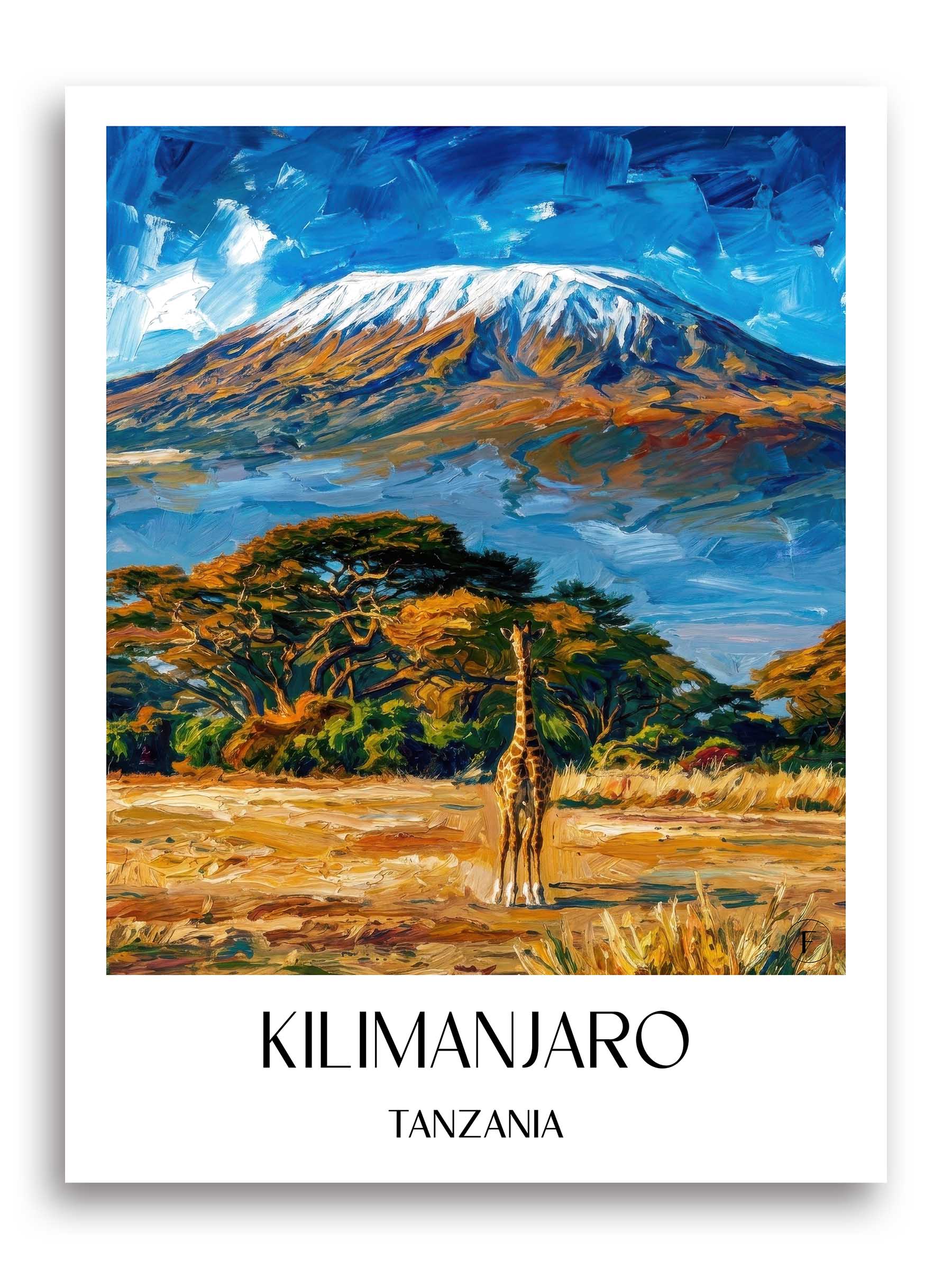 Kilimandscharo Poster - - Tansania Kunstdruck - Ölgemälde von A4 bis A1 - favplace
