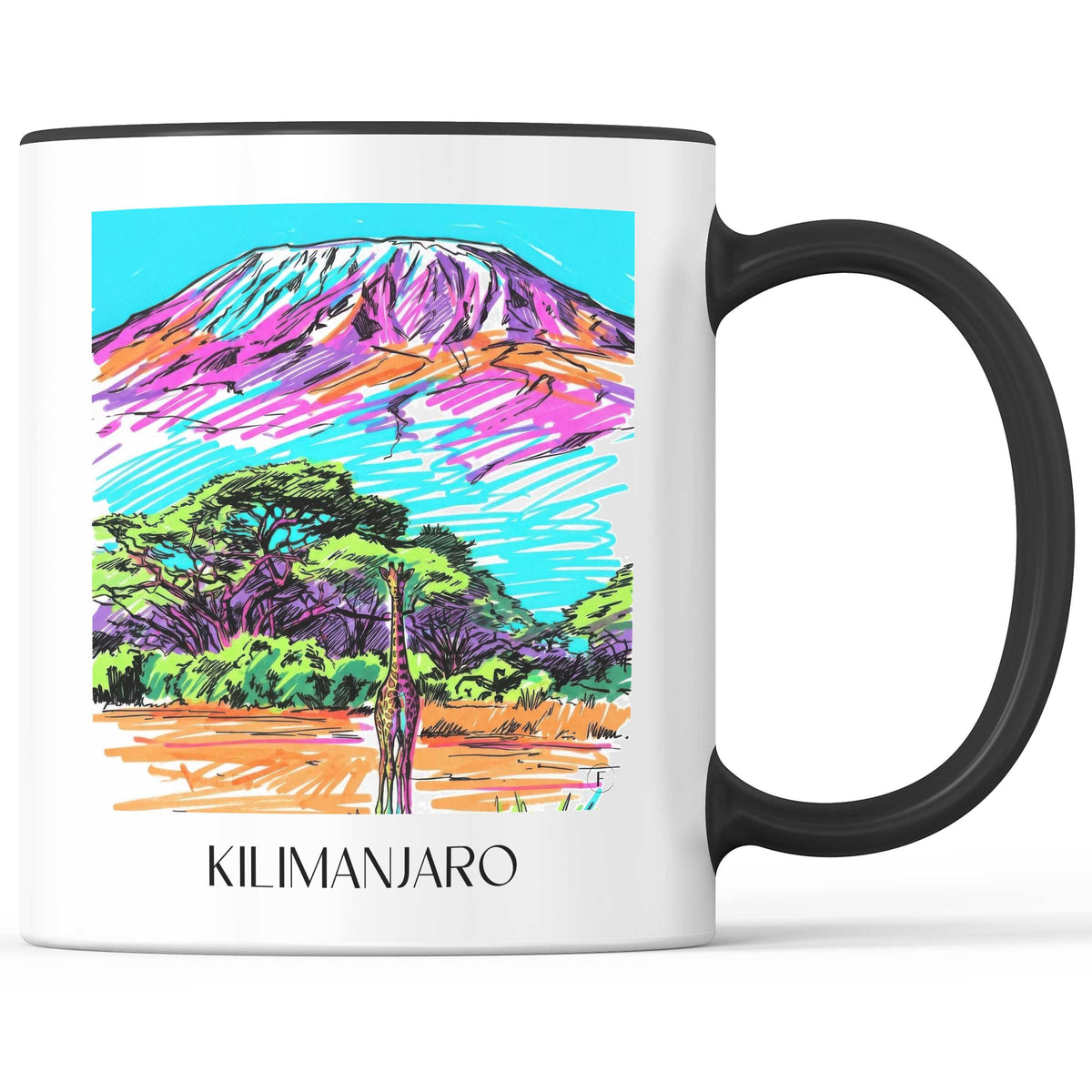 Kilimandscharo - Tansania Becher - Kaffeetasse im Tag Graffiti Stil - favplace
