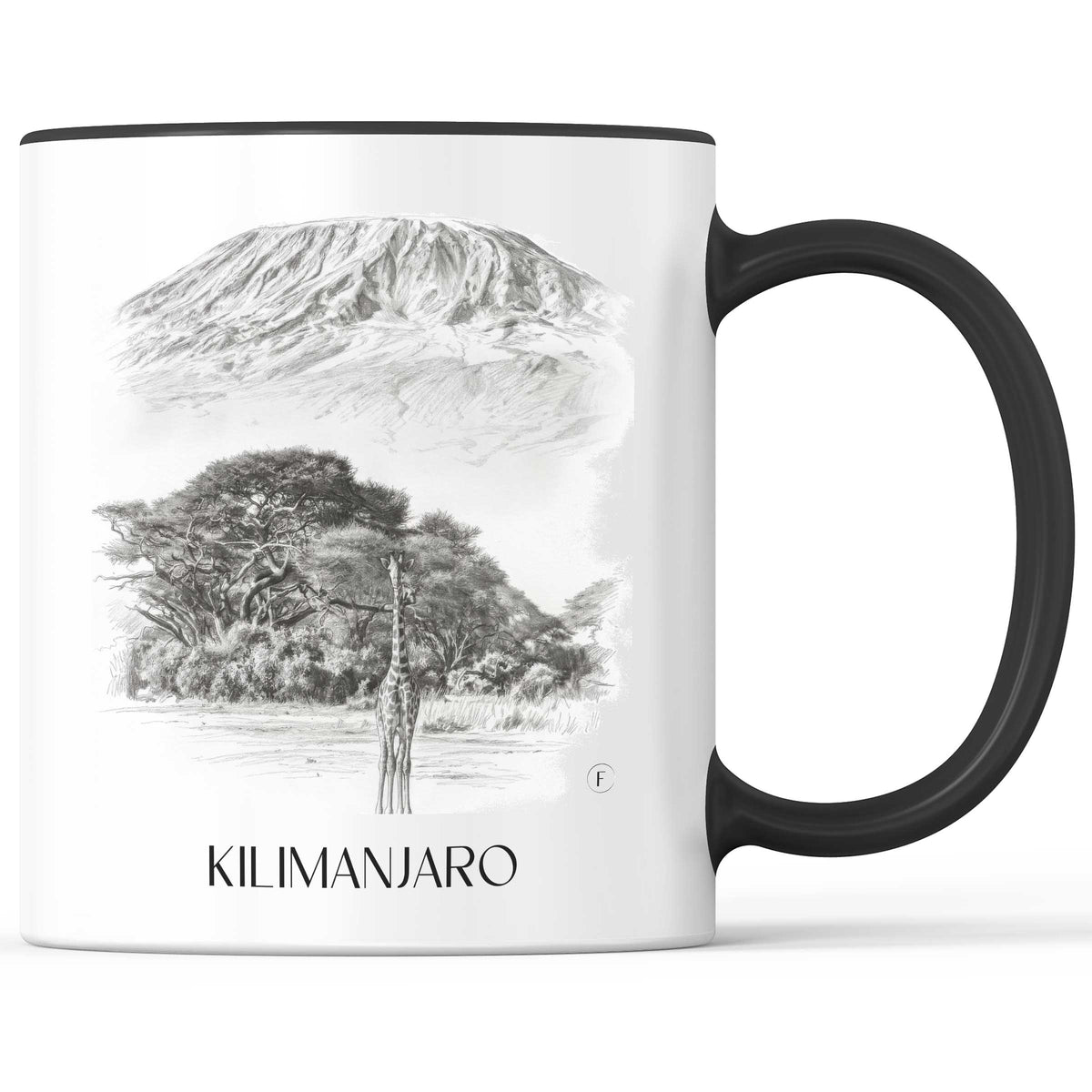 Kilimandscharo - Tansania Becher - Kaffeetasse im Zeichnung Stil - favplace