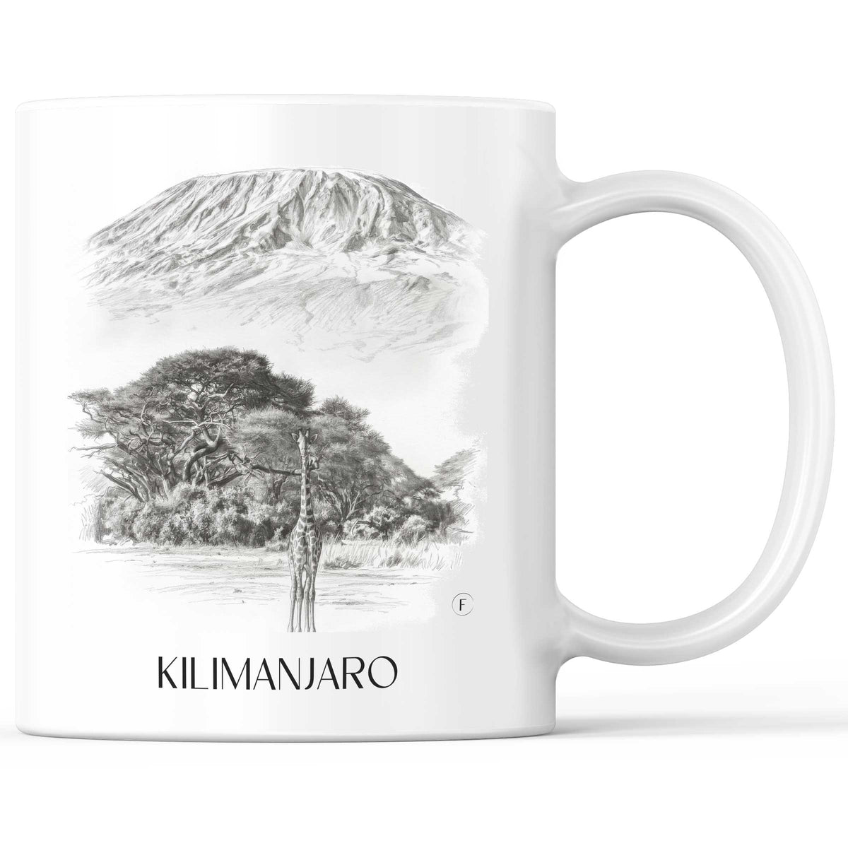 Kilimandscharo - Tansania Becher - Kaffeetasse im Zeichnung Stil - favplace