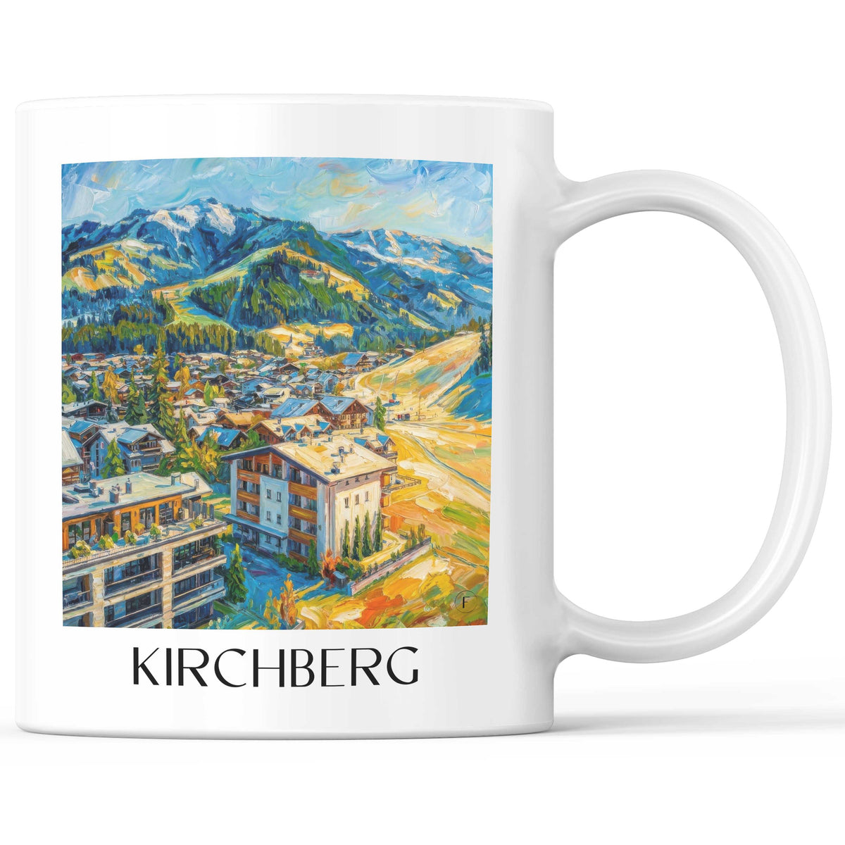 Kirchberg Kaffeebecher - Tirol - Österreich Becher - Kaffeetasse im Ölgemälde Stil - favplace