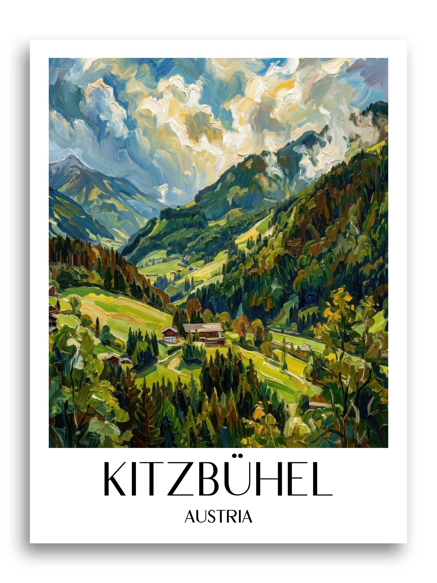 Kitzbühel Poster - - Österreich Kunstdruck - Ölgemälde von A4 bis A1 - favplace