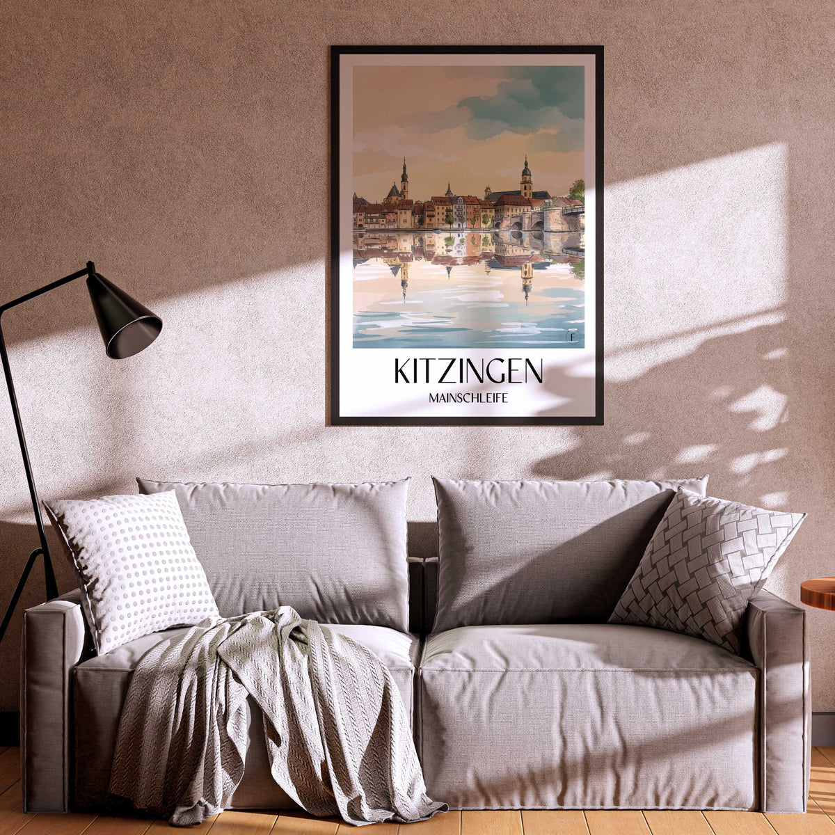 kitzingen-mainschleife-deutschland-poster-aquarell