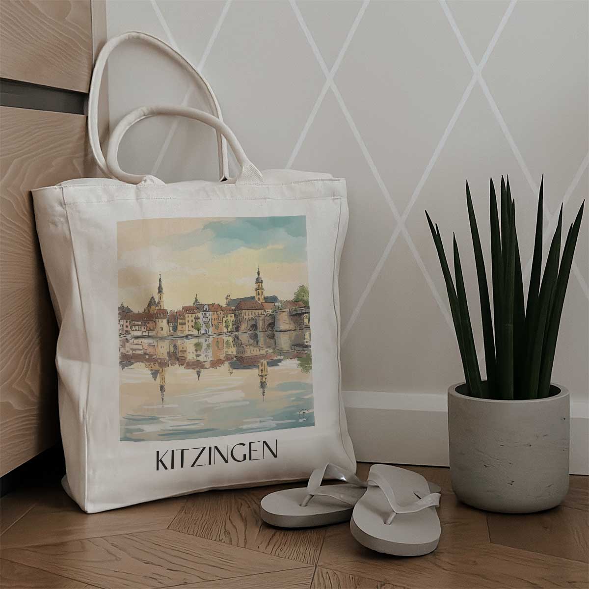 kitzingen-mainschleife-deutschland-einkaufstasche-aquarell