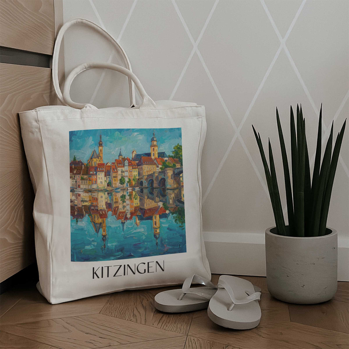 kitzingen-mainschleife-deutschland-einkaufstasche-oil-painting-oelgemaelde
