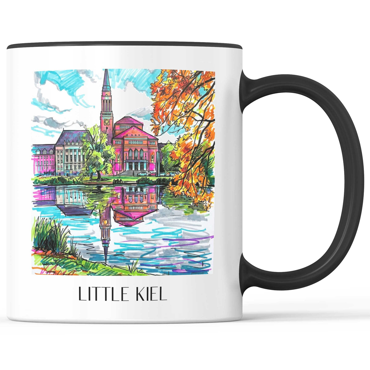Kleiner Kiel Kaffeebecher - Schleswig-Holstein - Deutschland Becher - Kaffeetasse im Tag Graffiti Stil - favplace