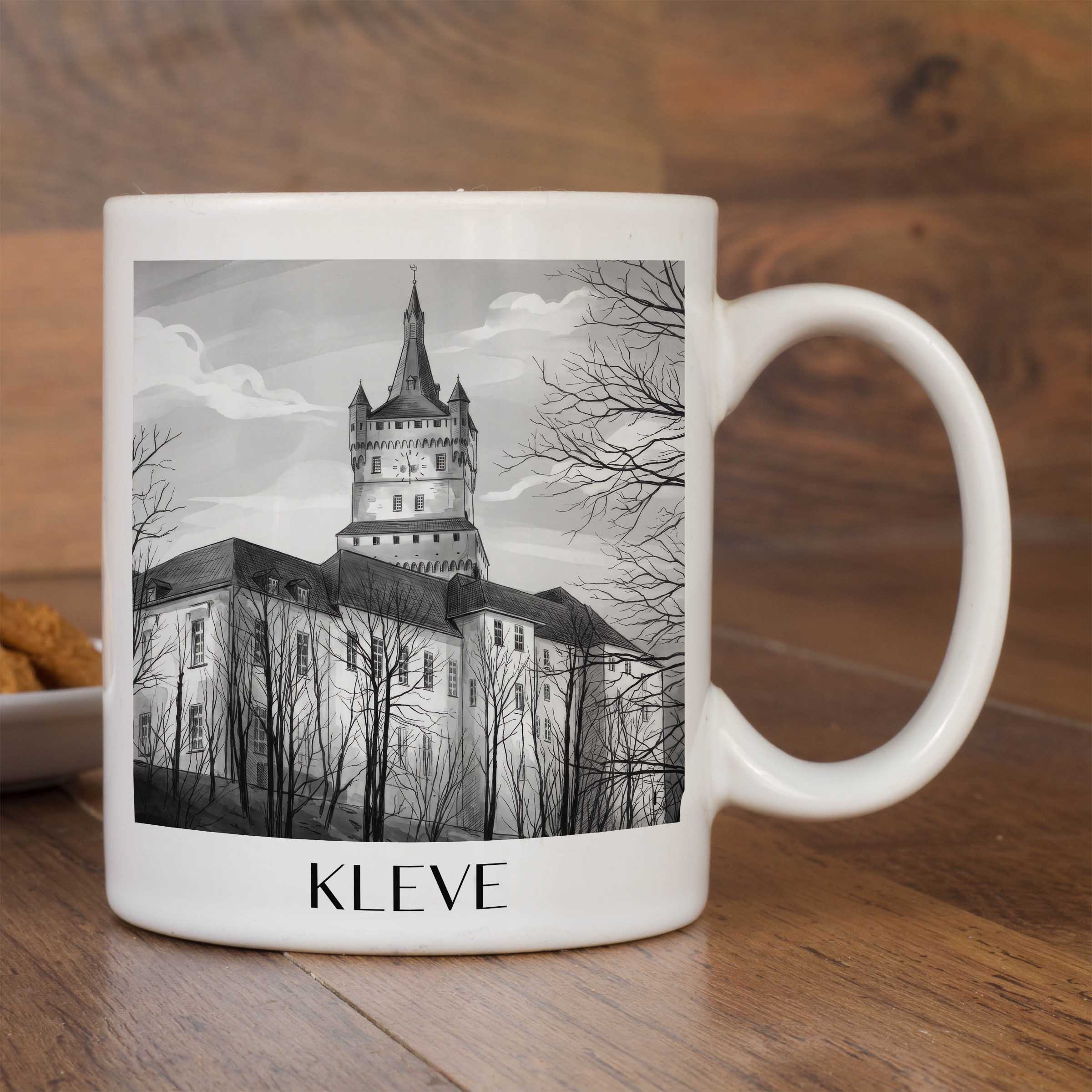 kleve-niederrhein-deutschland-kaffeebecher-aquarell-schwarz-weiss