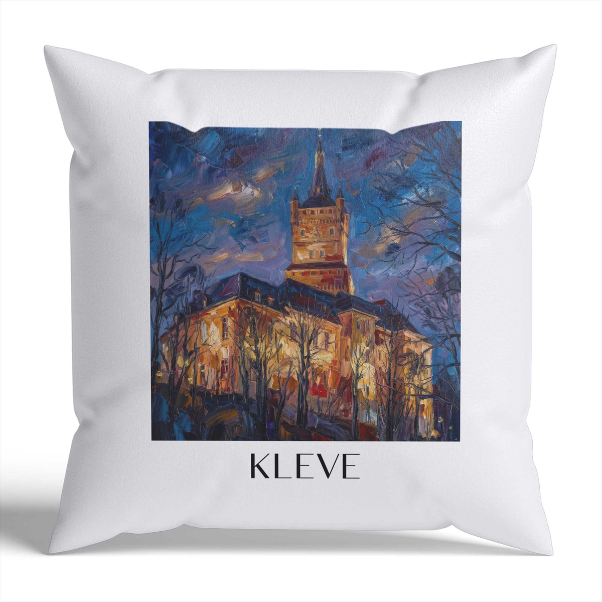 Kleve Kissenhülle - Zierkissen Bezug - Niederrhein - Deutschland Kissen bzw. Kissenbezug im Ölgemälde Stil - favplace
