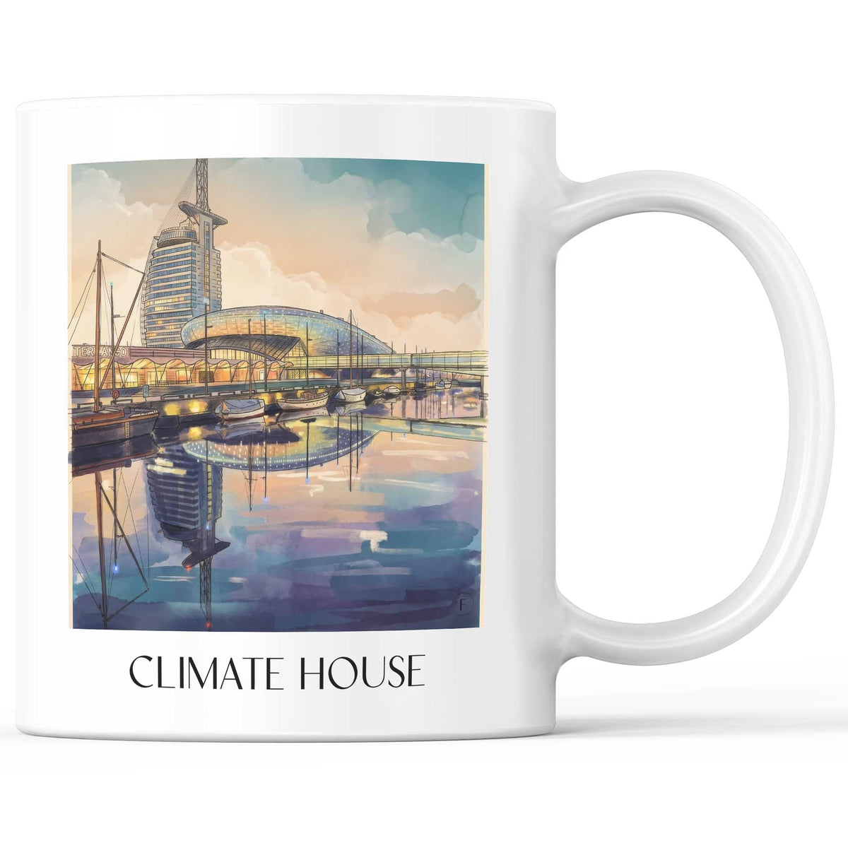 Klimahaus Kaffeebecher - Bremerhaven - Deutschland Becher - Kaffeetasse im Aquarell Stil - favplace
