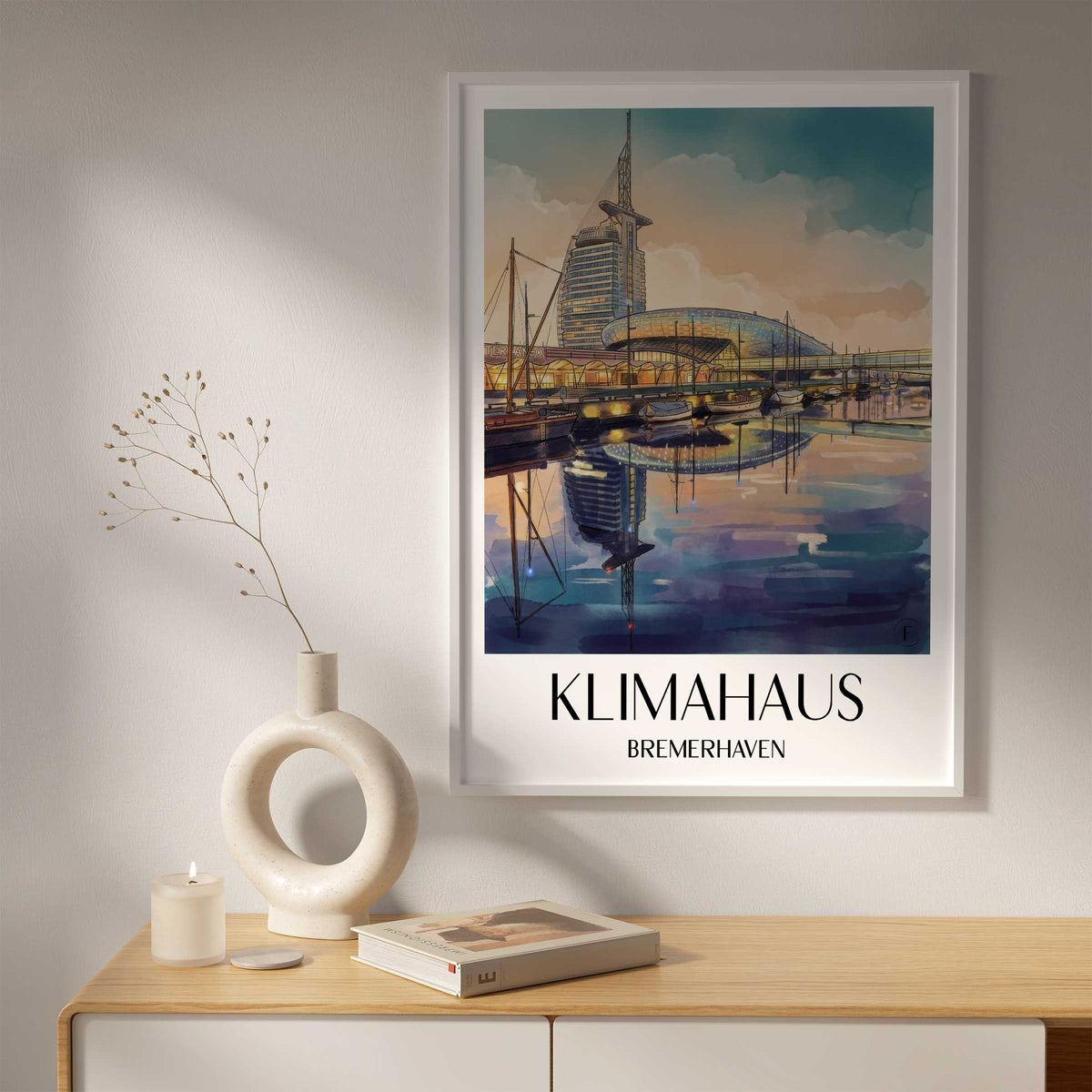 klimahaus-bremerhaven-deutschland-poster-aquarell