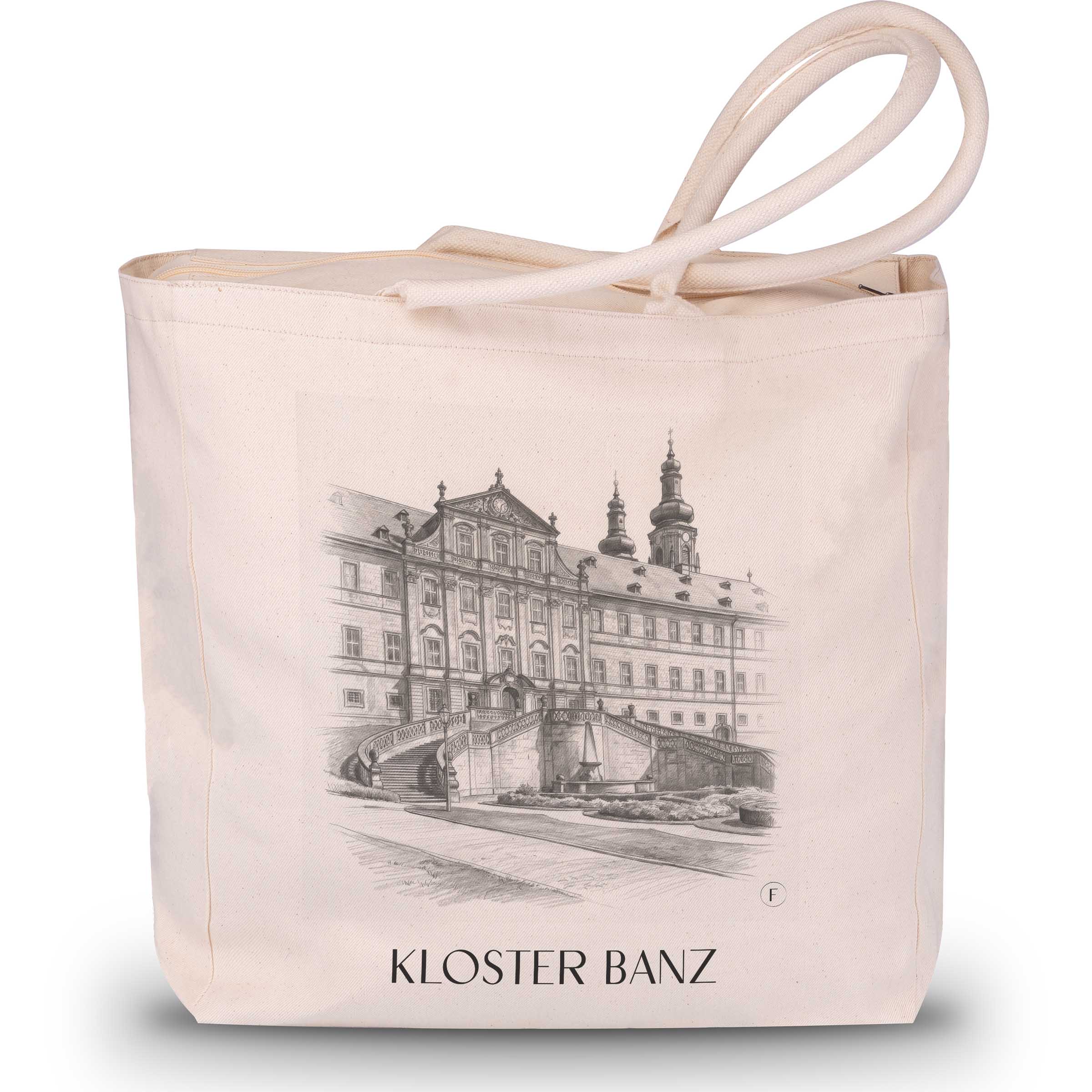 kloster-banz-deutschland-einkaufstasche-bleistift-zeichnung-drawing