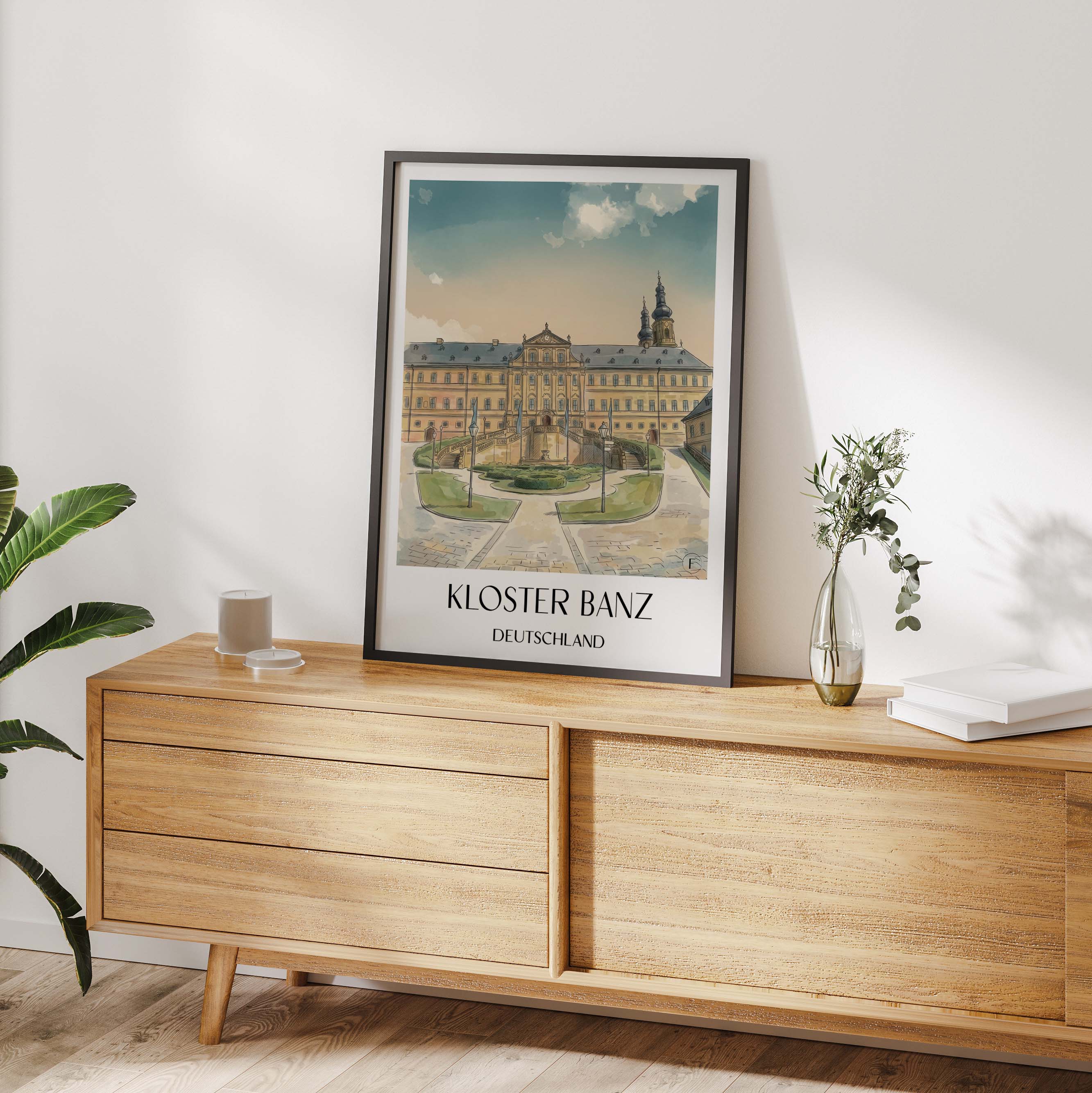 kloster-banz-deutschland-poster-aquarell
