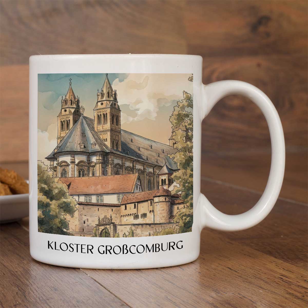 kloster-großcomburg-schwäbisch-hall-deutschland-kaffeebecher-aquarell