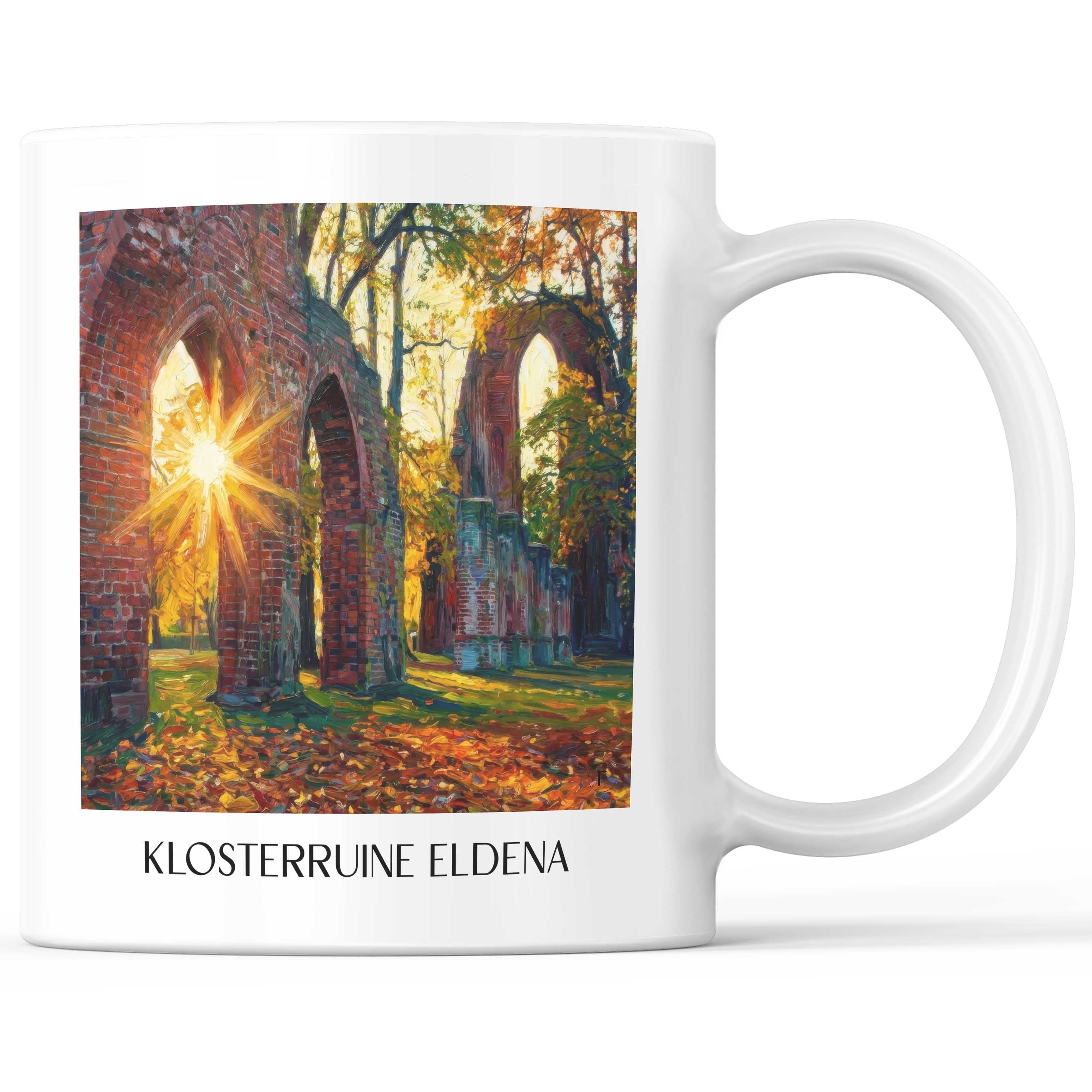 Klosterruine Eldena Kaffeebecher - Greifswald - Deutschland Becher - Kaffeetasse im Ölgemälde Stil - favplace