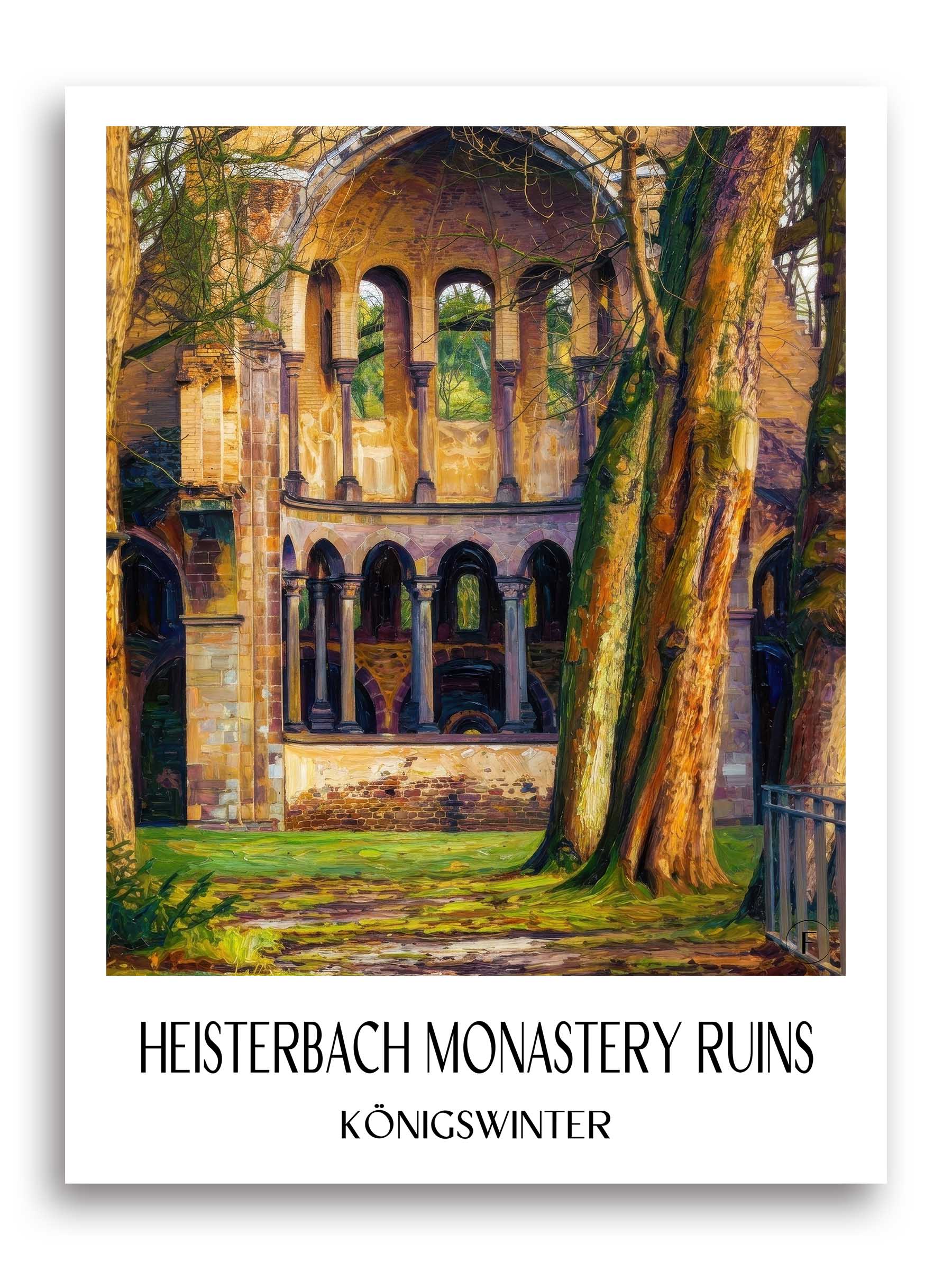 Klosterruine Heisterbach Poster - Königswinter - Deutschland Kunstdruck - Ölgemälde von A4 bis A1 - favplace