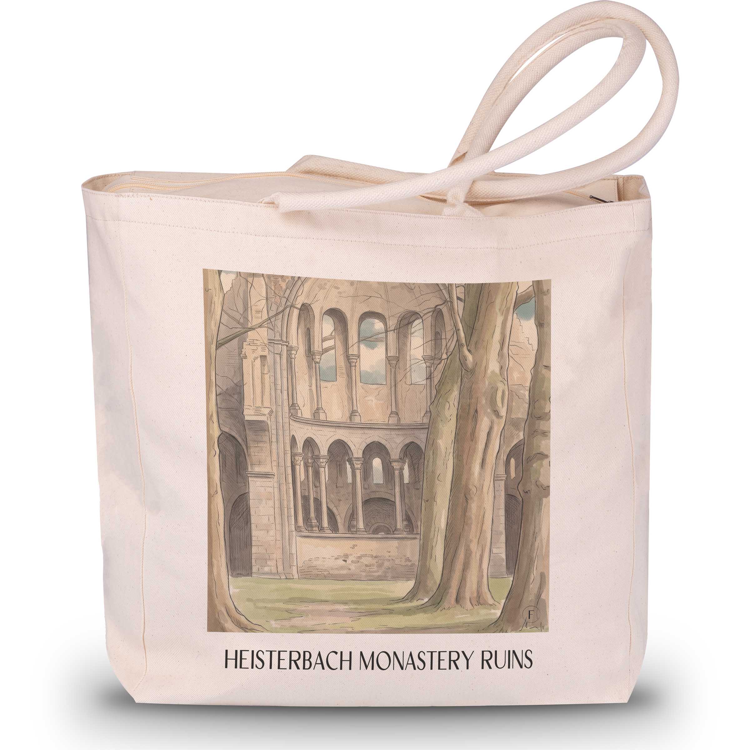 Klosterruine Heisterbach Shopping Tasche - Königswinter - Deutschland Tote Bag - Einkaufstasche im Aquarell Stil - favplace