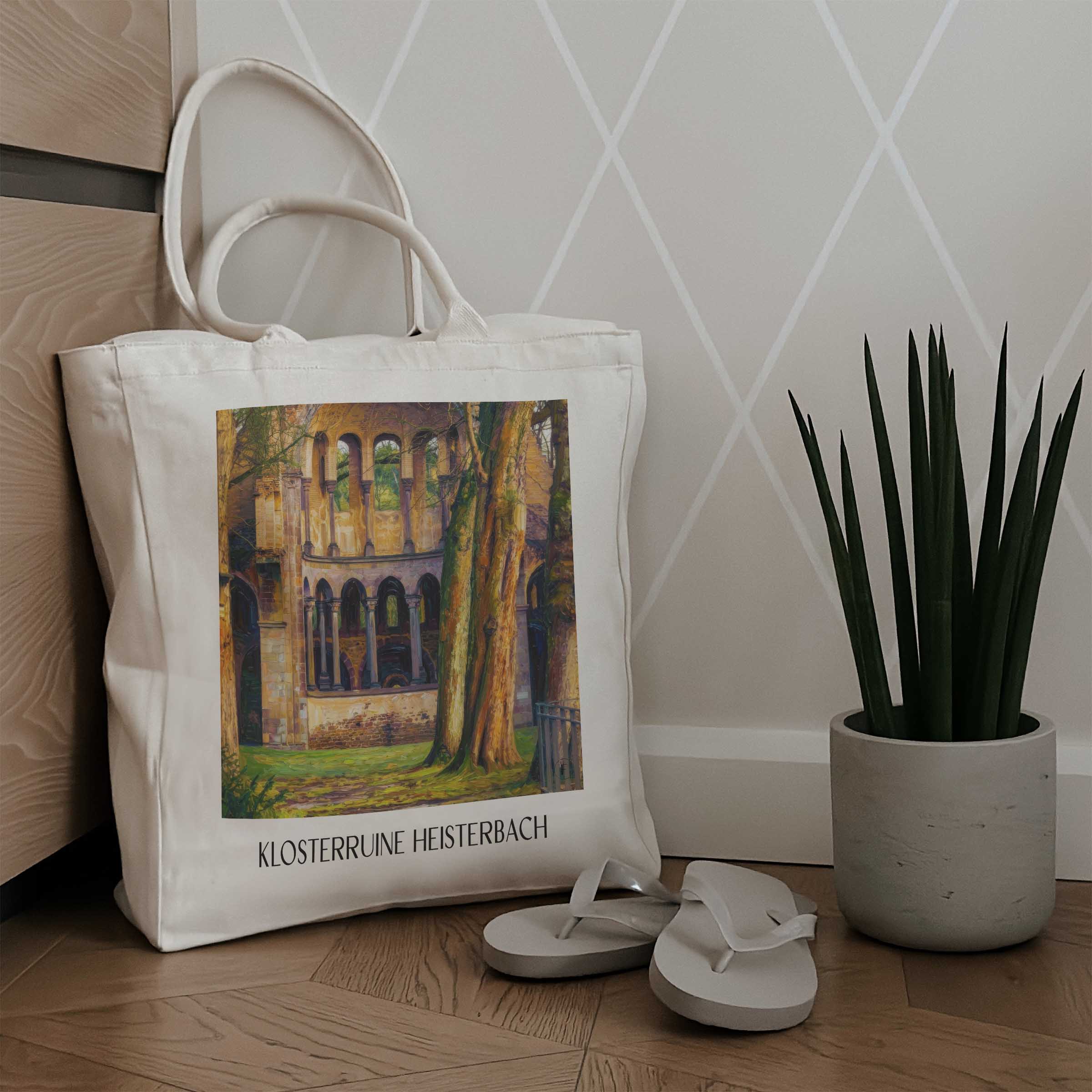 klosterruine-heisterbach-königswinter-deutschland-einkaufstasche-oil-painting-oelgemaelde