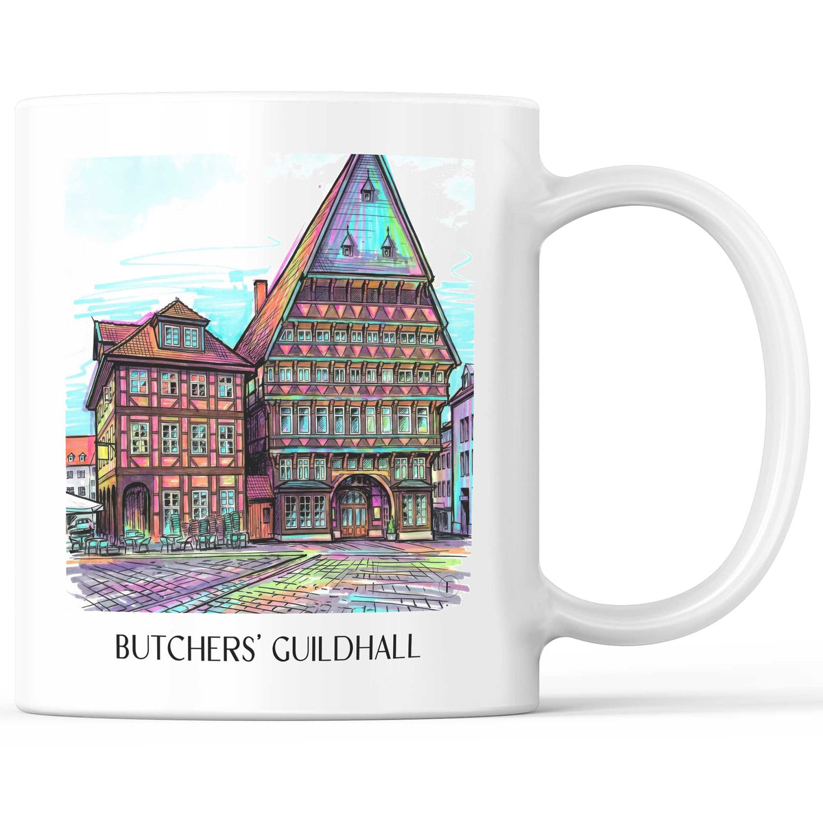 Knochenhaueramtshaus Kaffeebecher - Hildesheim - Deutschland Becher - Kaffeetasse im Tag Graffiti Stil - favplace