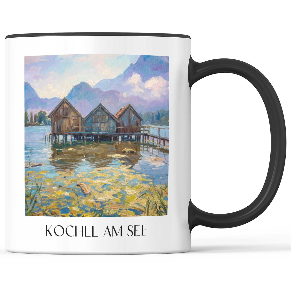 Kochel am See Kaffeebecher - Tölzer Land - Deutschland Becher - Kaffeetasse im Ölgemälde Stil - favplace