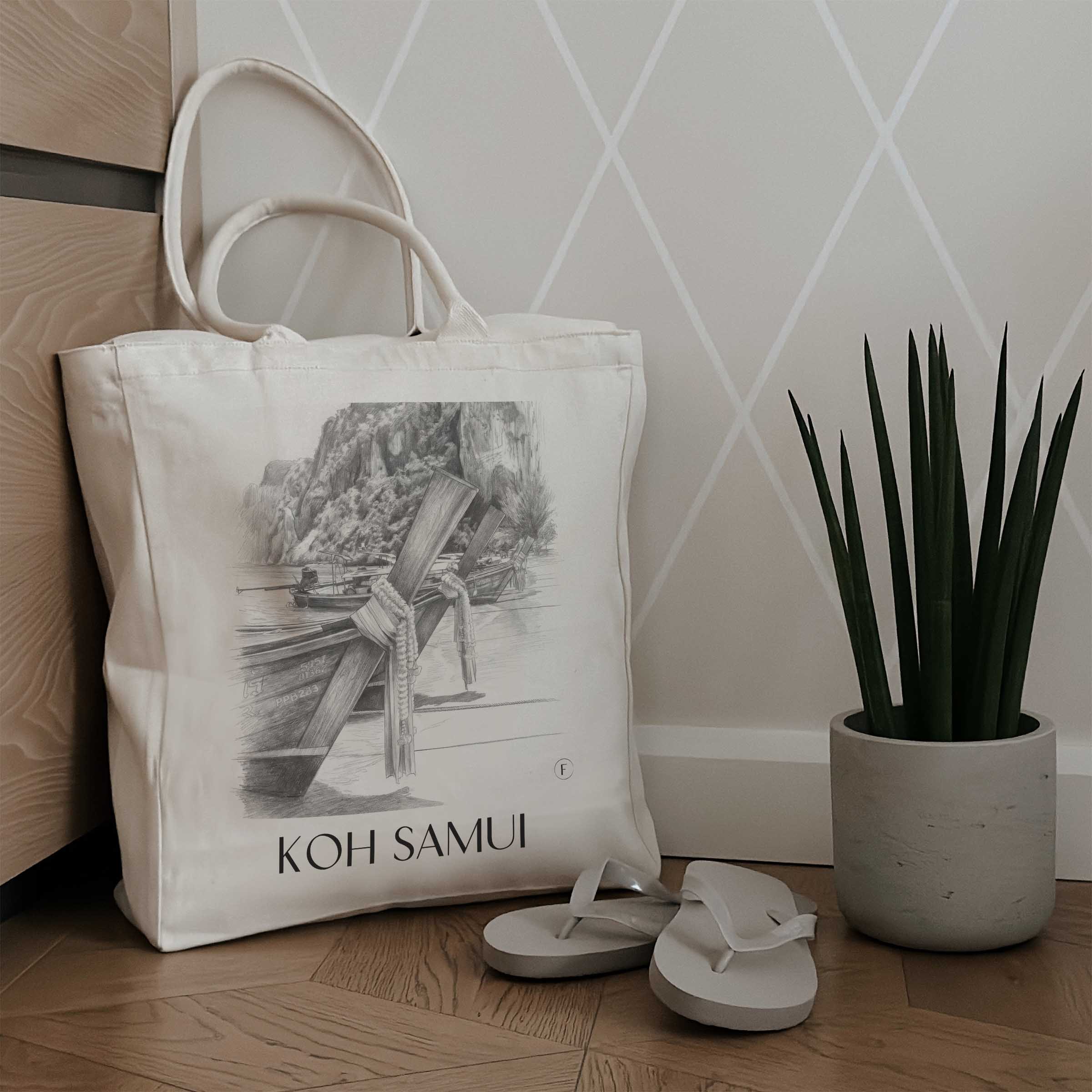 koh-samui-thailand-einkaufstasche-bleistift-zeichnung-drawing
