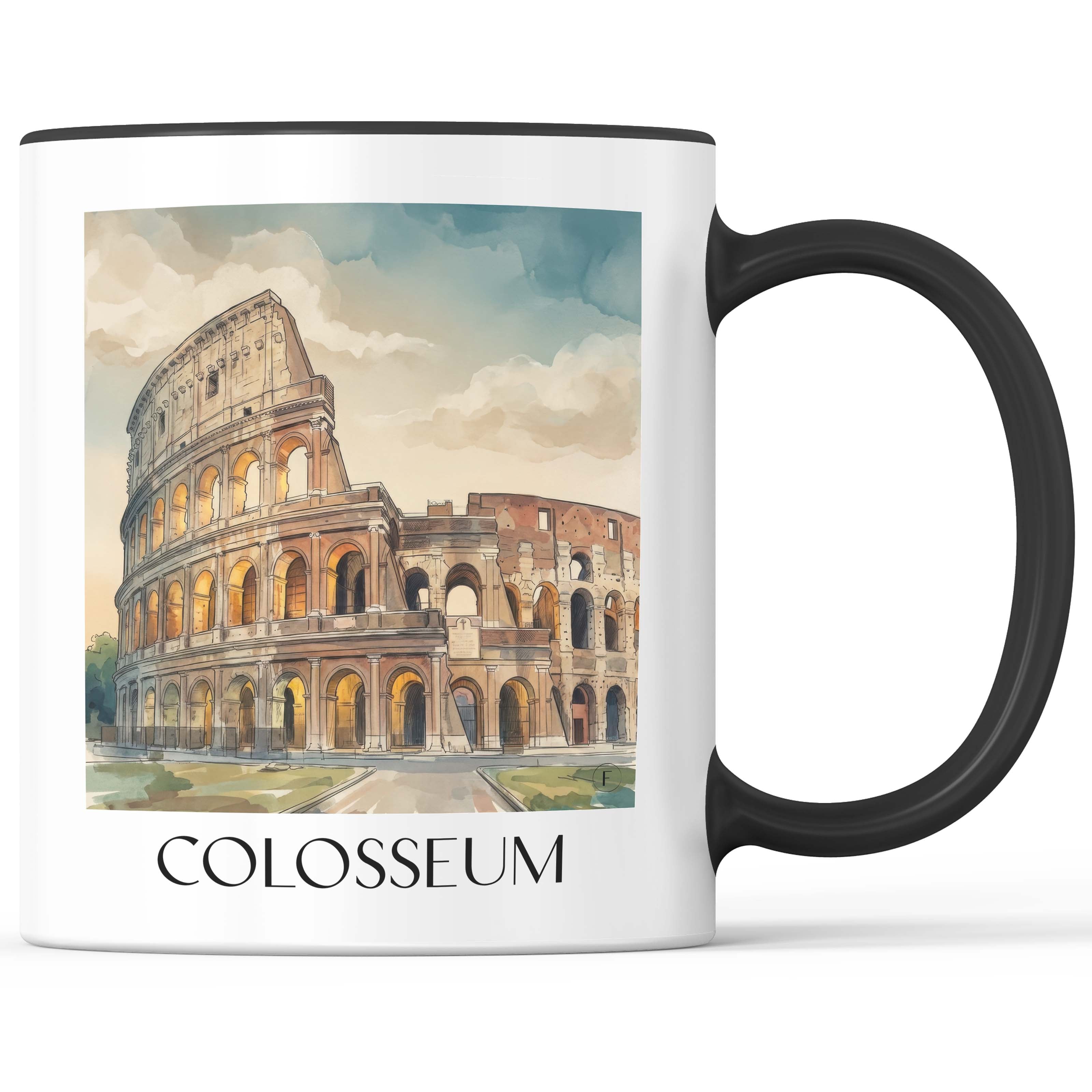 Kolosseum Kaffeebecher - Rom - Italien Becher - Kaffeetasse im Aquarell Stil - favplace
