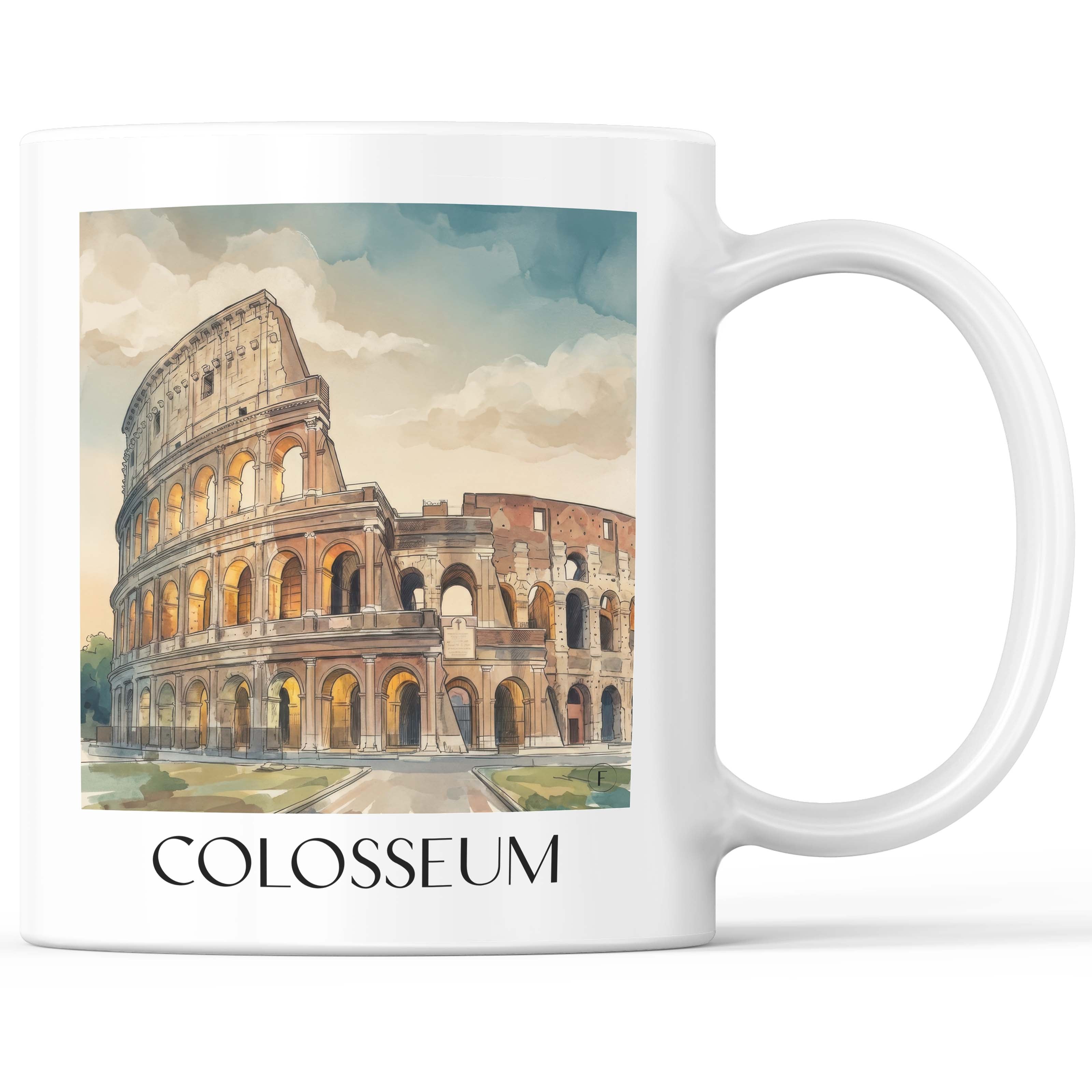 Kolosseum Kaffeebecher - Rom - Italien Becher - Kaffeetasse im Aquarell Stil - favplace