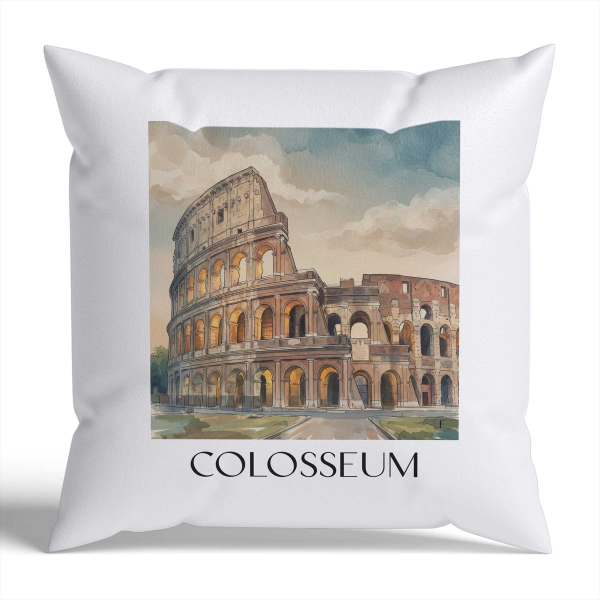 Kolosseum Kissenhülle - Zierkissen Bezug - Rom - Italien Kissen bzw. Kissenbezug im Aquarell Stil - favplace