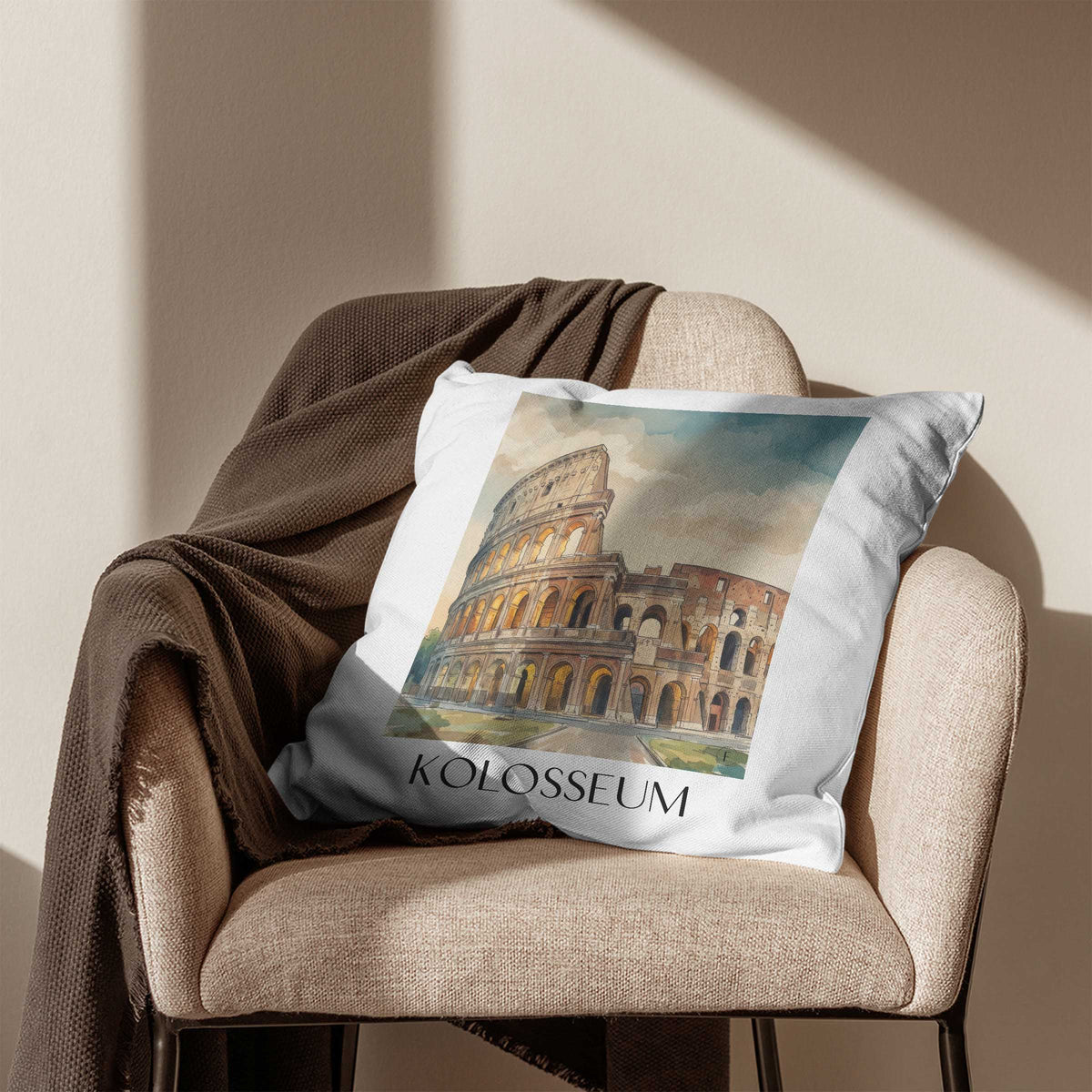 kolosseum-rom-italien-kissenbezug-aquarell