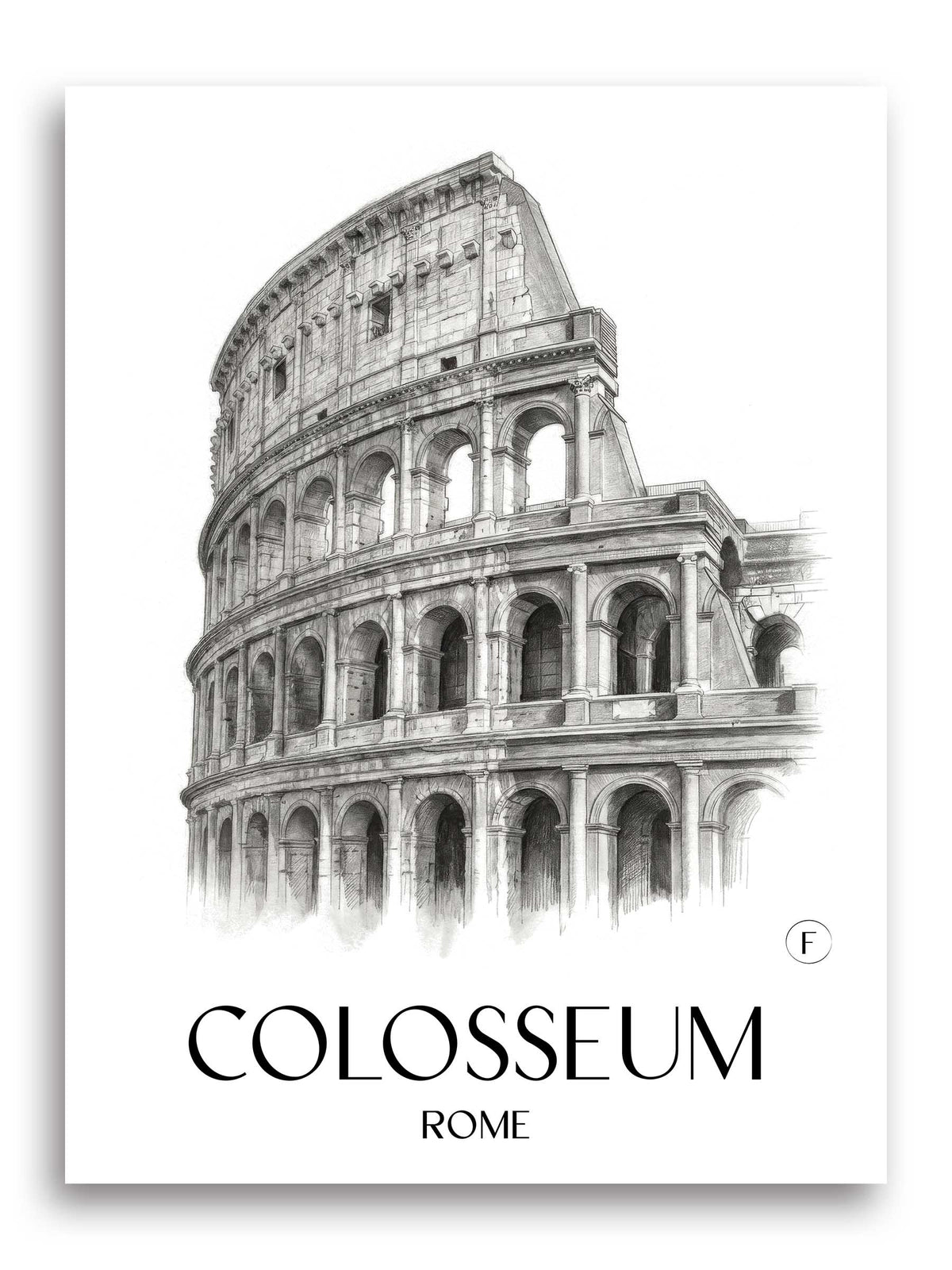 Kolosseum Poster - Rom - Italien Kunstdruck - Zeichnung von A4 bis A1 - favplace