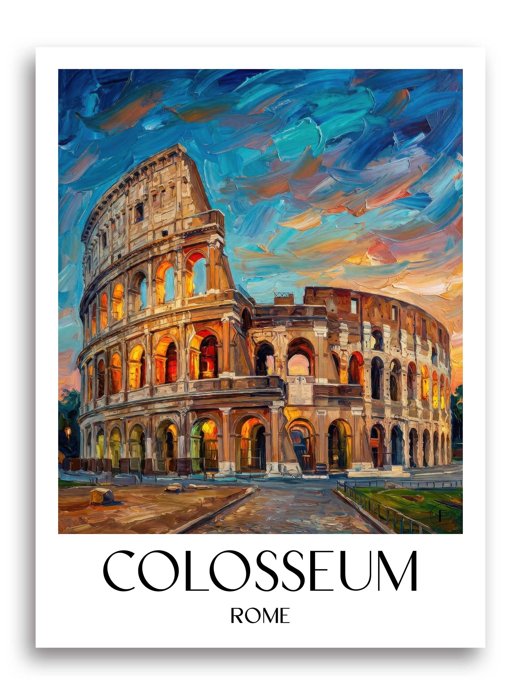 Kolosseum Poster - Rom - Italien Kunstdruck - Ölgemälde von A4 bis A1 - favplace