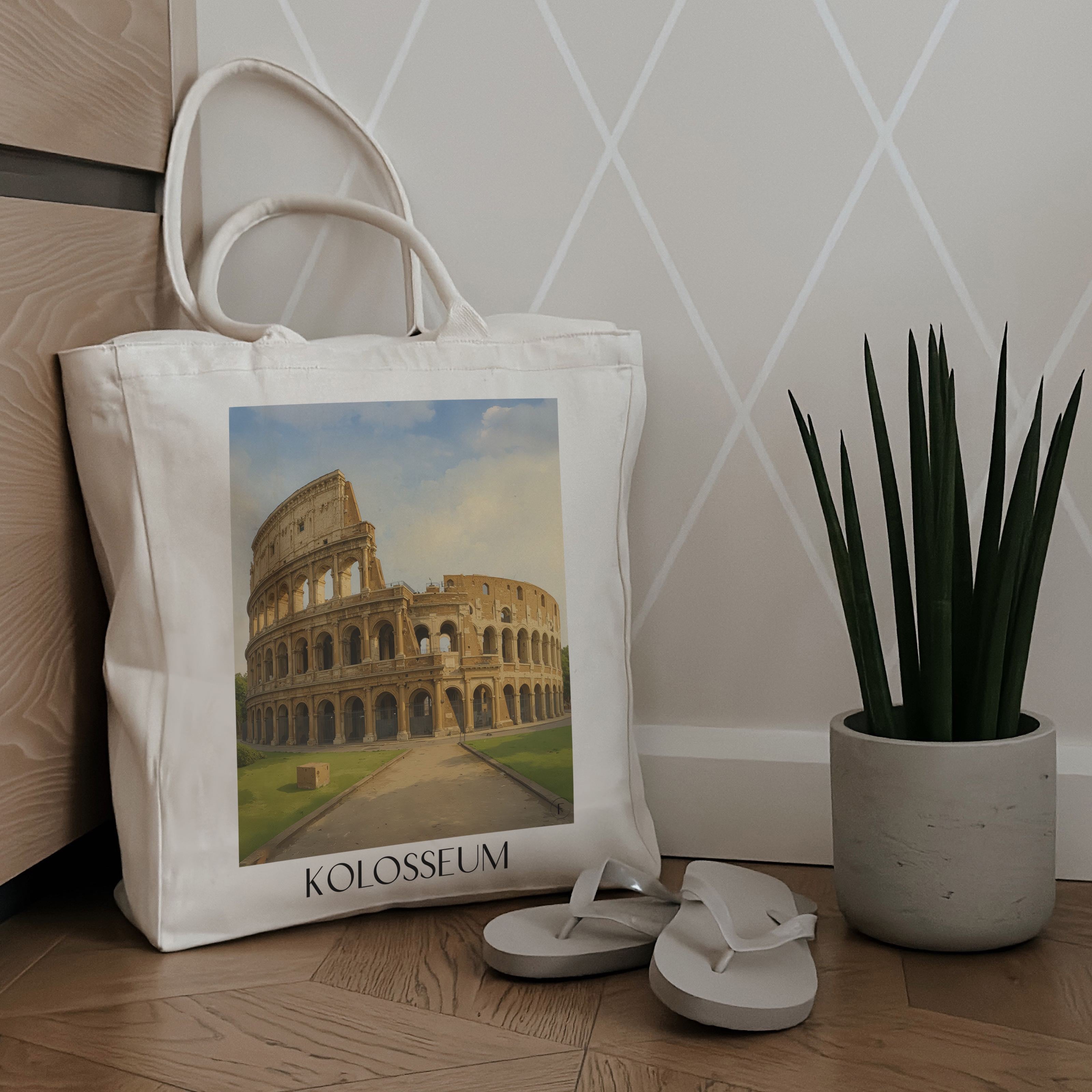 kolosseum-rom-italien-einkaufstasche-aquarell