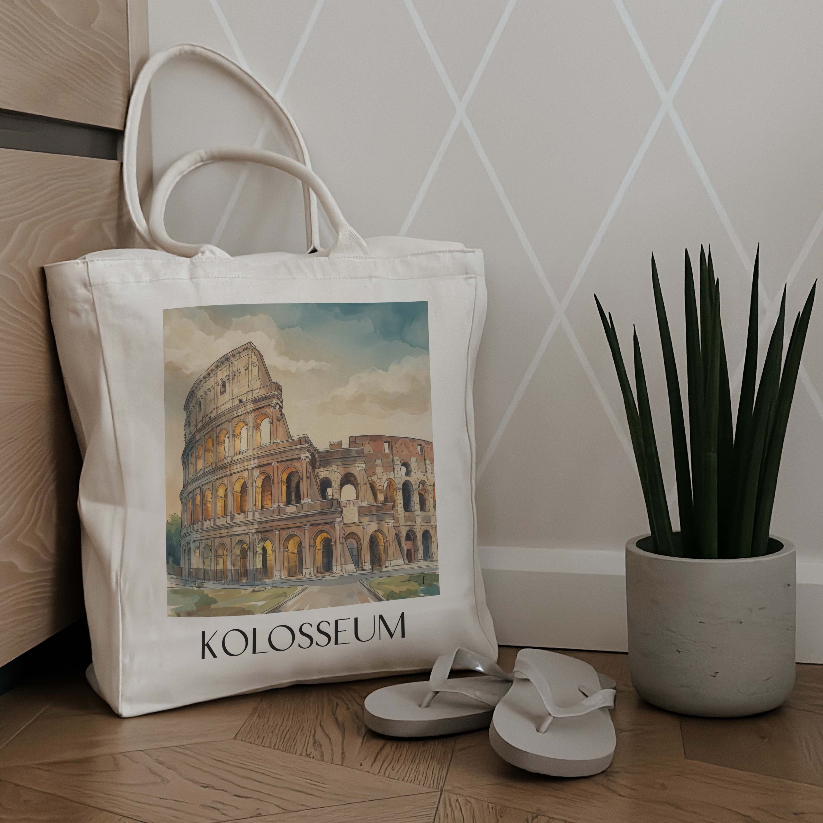 kolosseum-rom-italien-einkaufstasche-aquarell