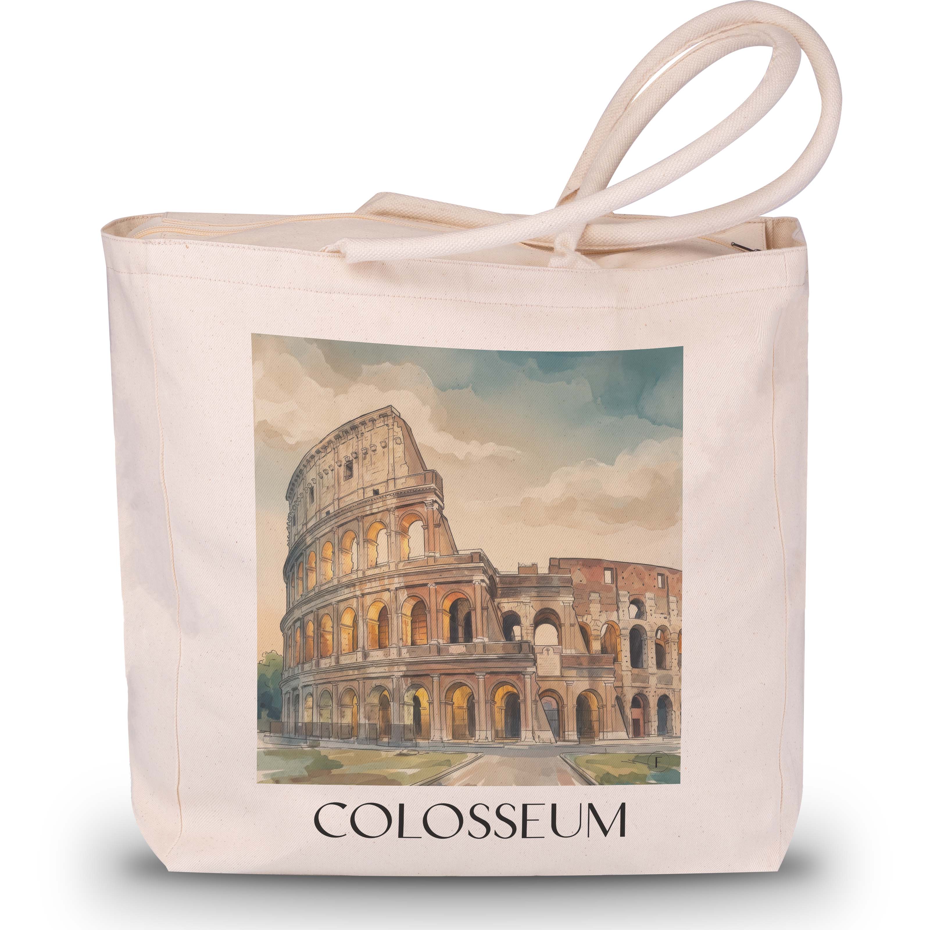 Kolosseum Shopping Tasche - Rom - Italien Tote Bag - Einkaufstasche im Aquarell Stil - favplace