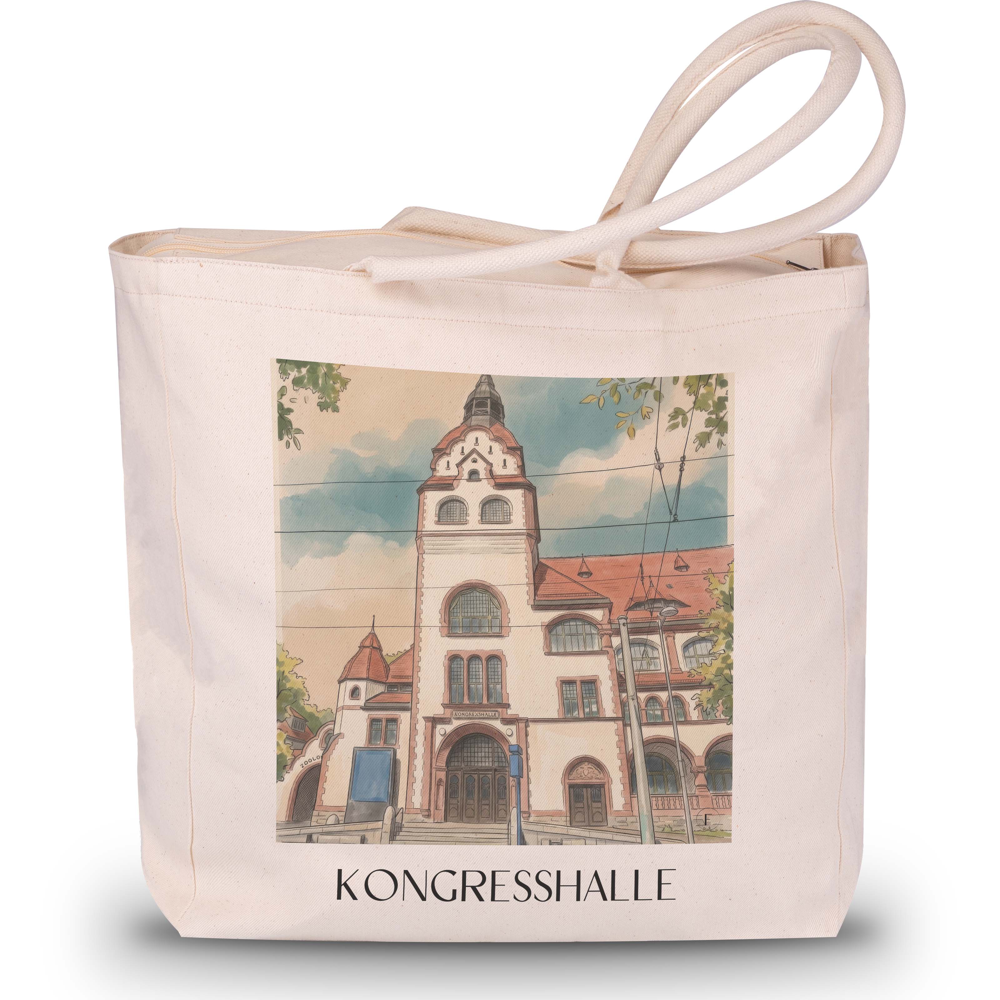 kongresshalle-leipzig-deutschland-einkaufstasche-aquarell