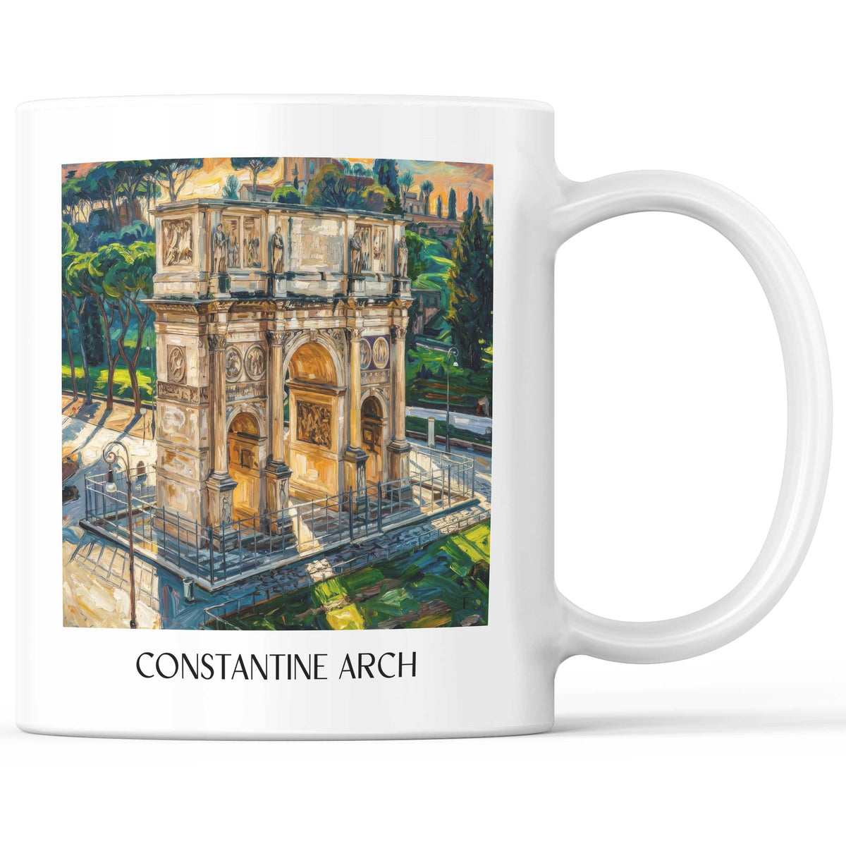 Konstantinsbogen Kaffeebecher - Rom - Italien Becher - Kaffeetasse im Ölgemälde Stil - favplace