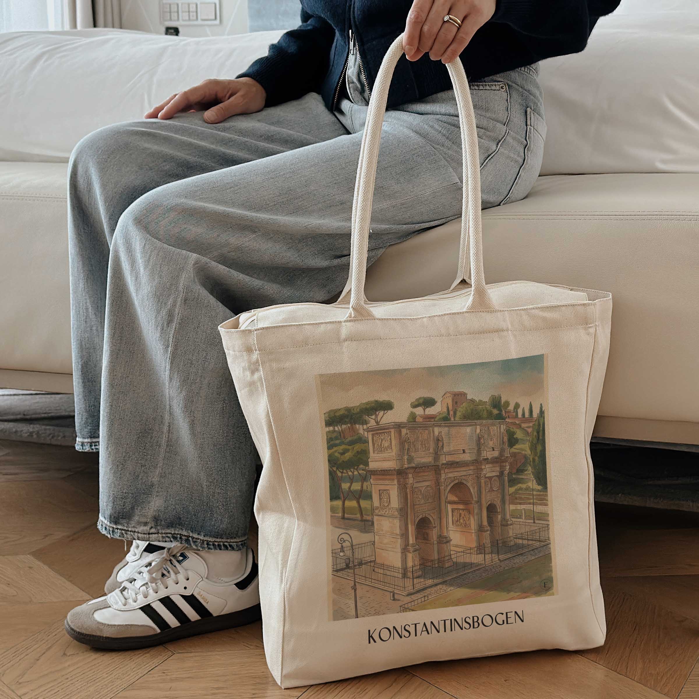 konstantinsbogen-rom-italien-einkaufstasche-aquarell