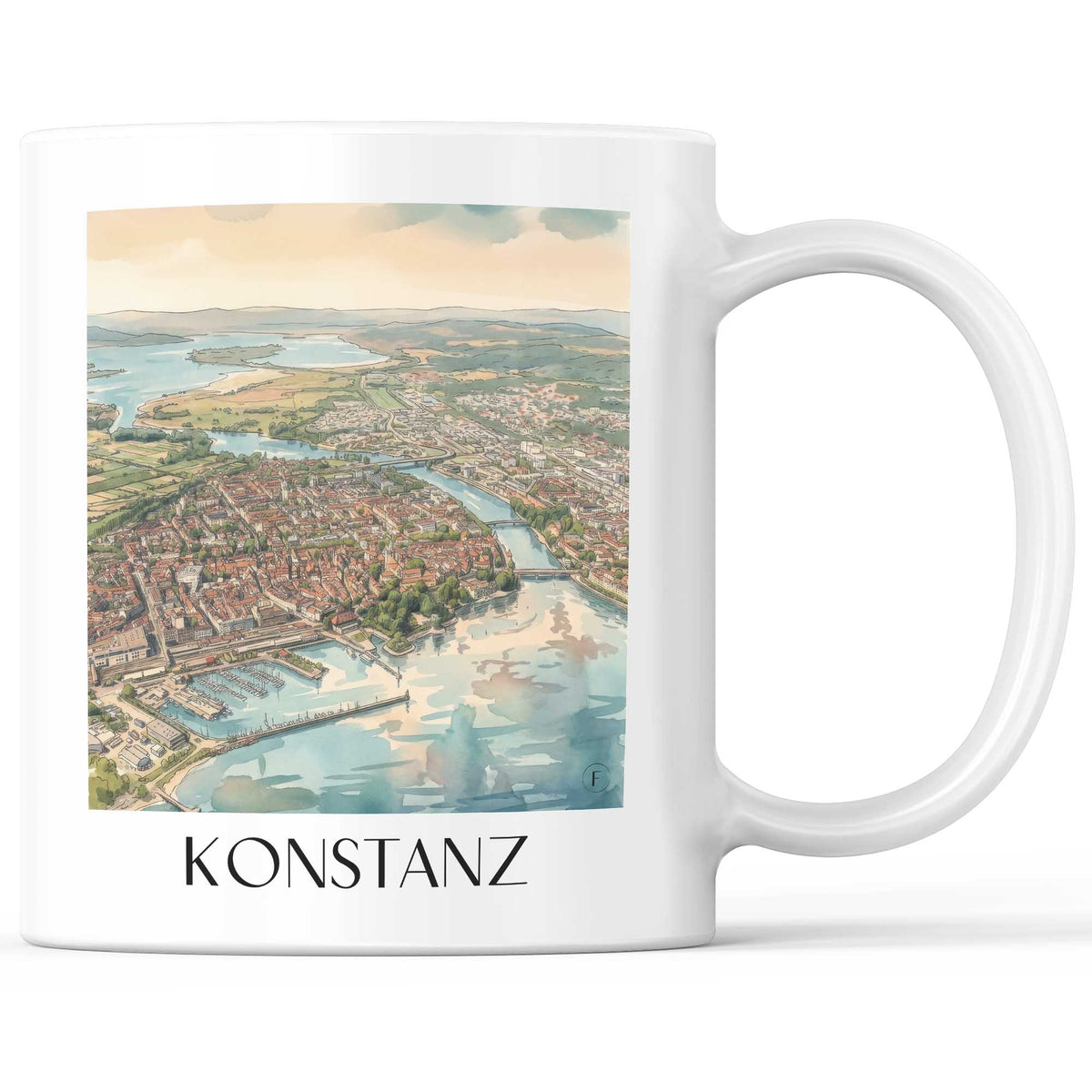 Konstanz Kaffeebecher - Bodensee - Deutschland Becher - Kaffeetasse im Aquarell Stil - favplace