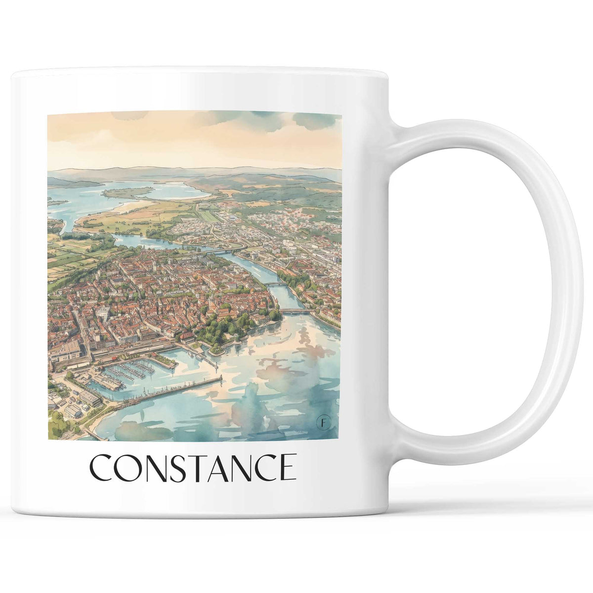 Konstanz Kaffeebecher - Bodensee - Deutschland Becher - Kaffeetasse im Aquarell Stil - favplace