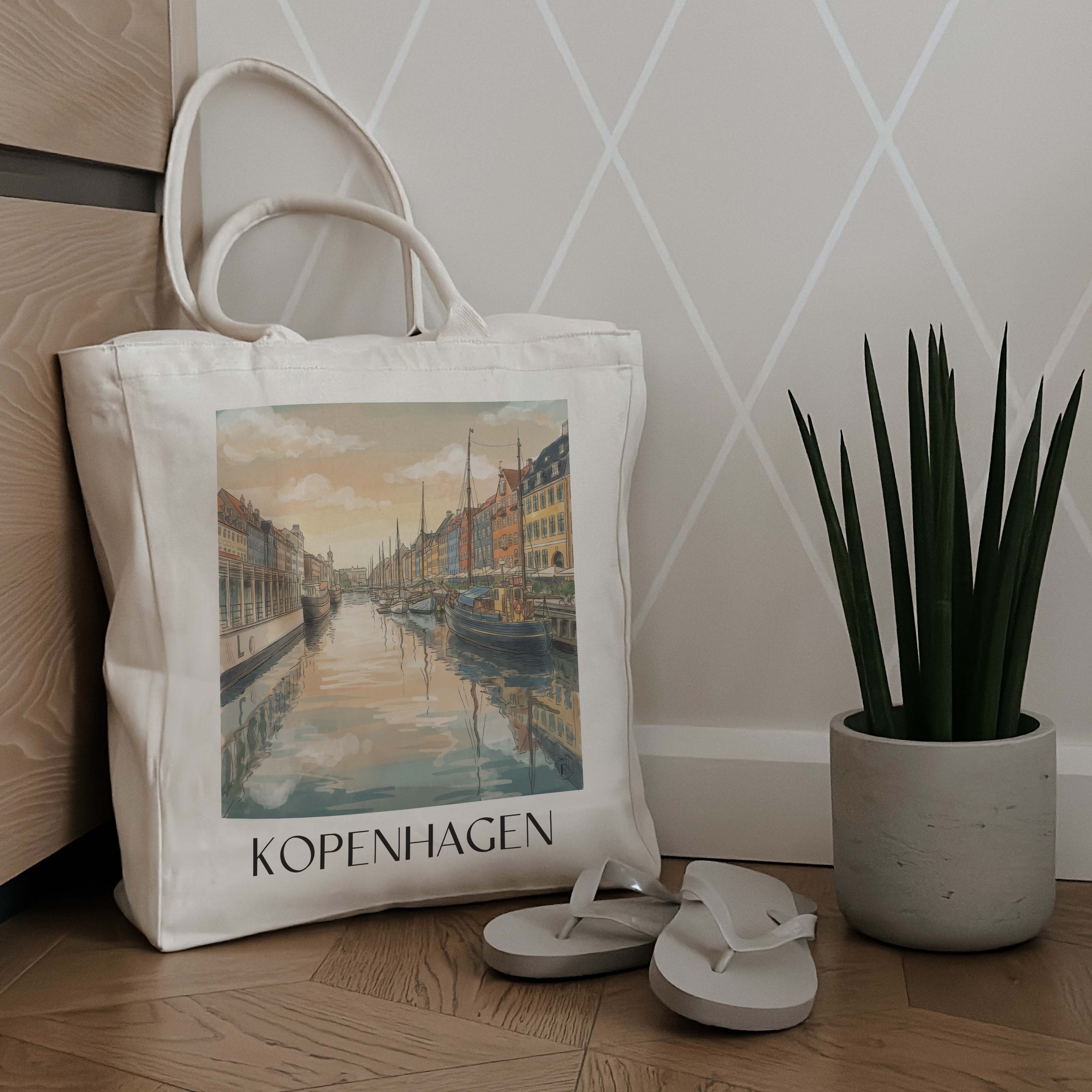 kopenhagen-dänemark-einkaufstasche-aquarell