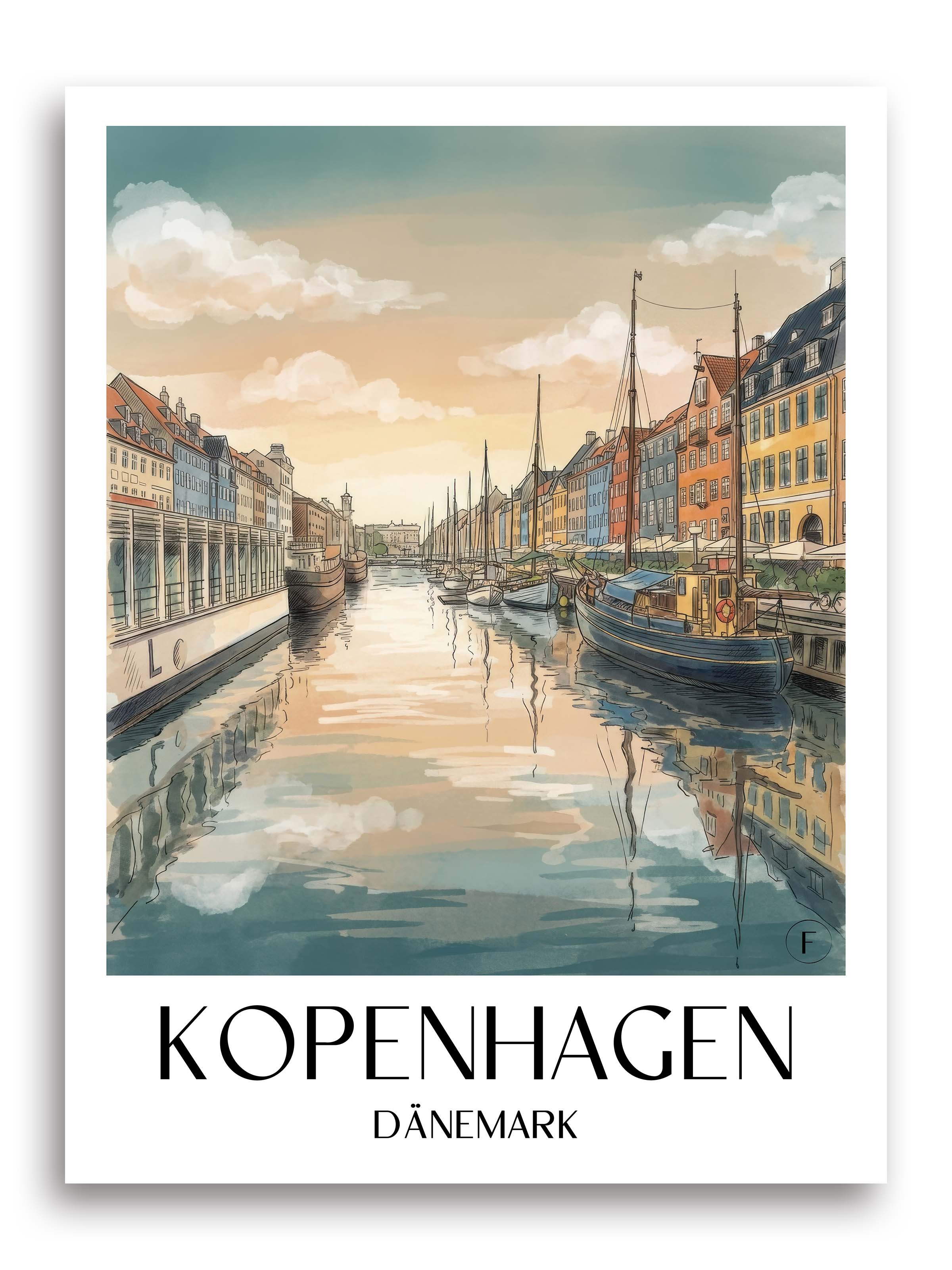 kopenhagen-dänemark-poster-aquarell
