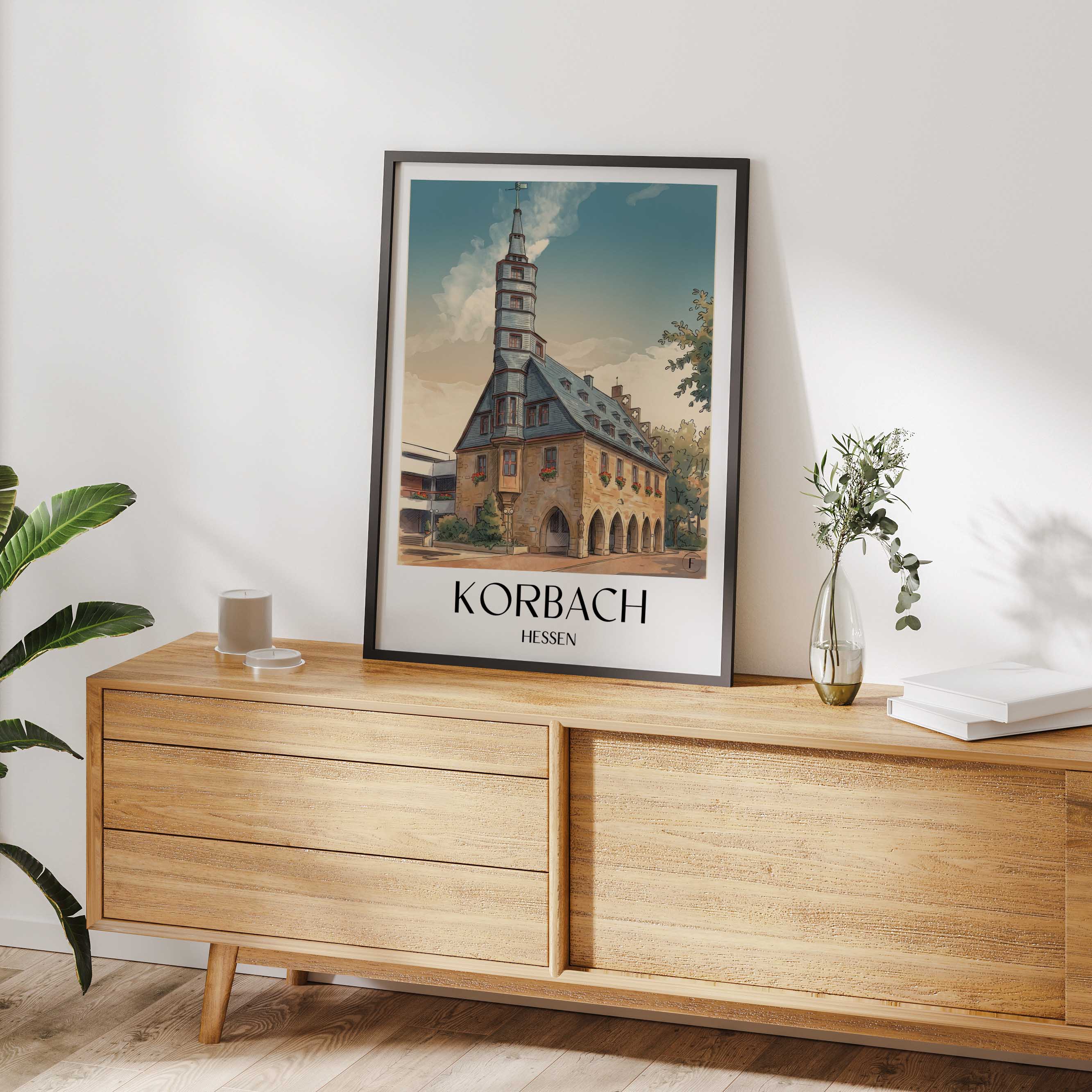 korbach-hessen-deutschland-poster-aquarell