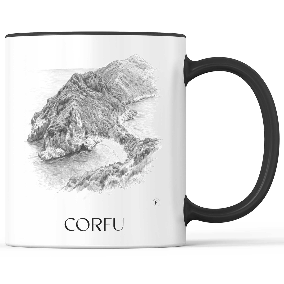 Korfu - Griechenland Becher - Kaffeetasse im Zeichnung Stil - favplace