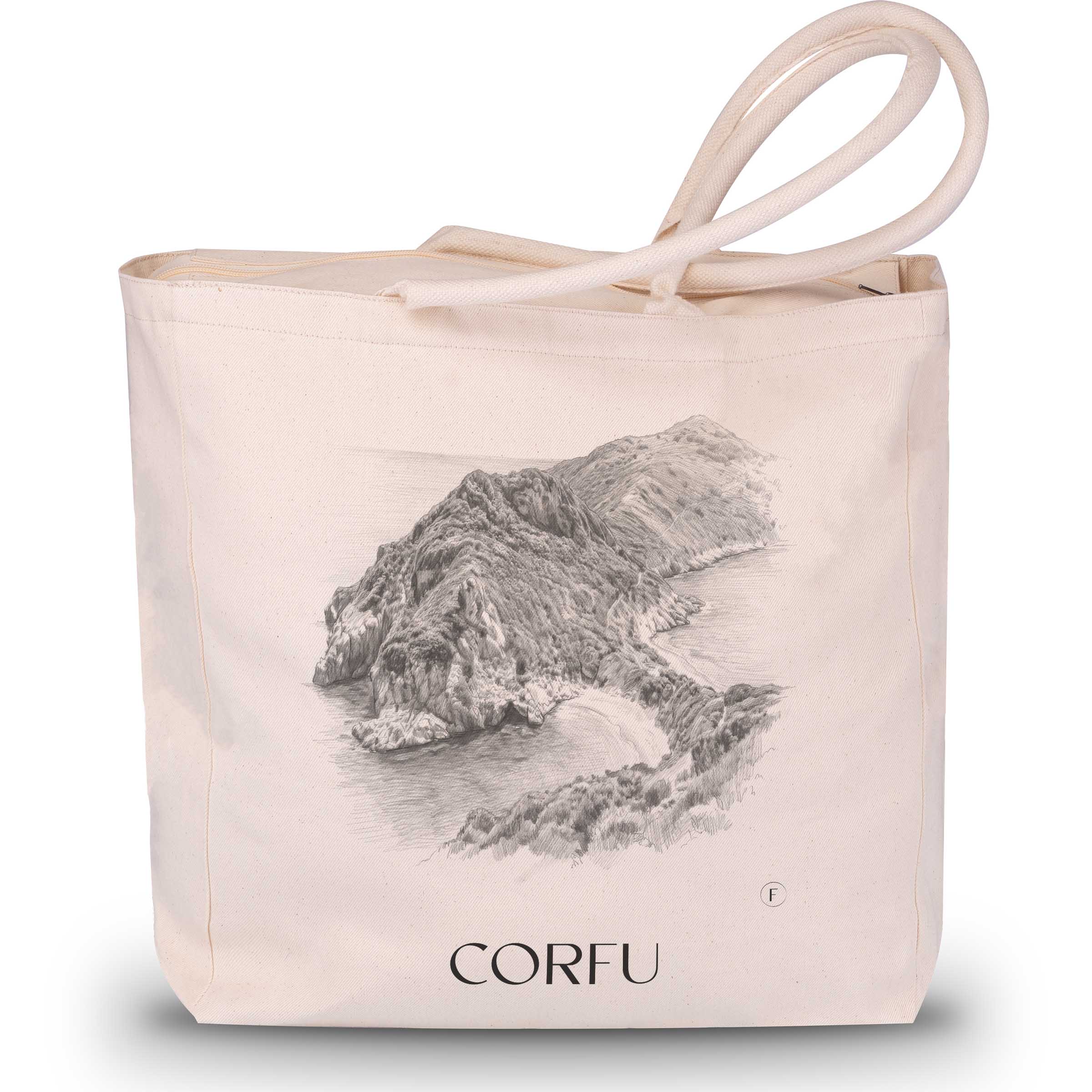 Corfu - Greece Tote Bag - Drawing Style Shopping Bag